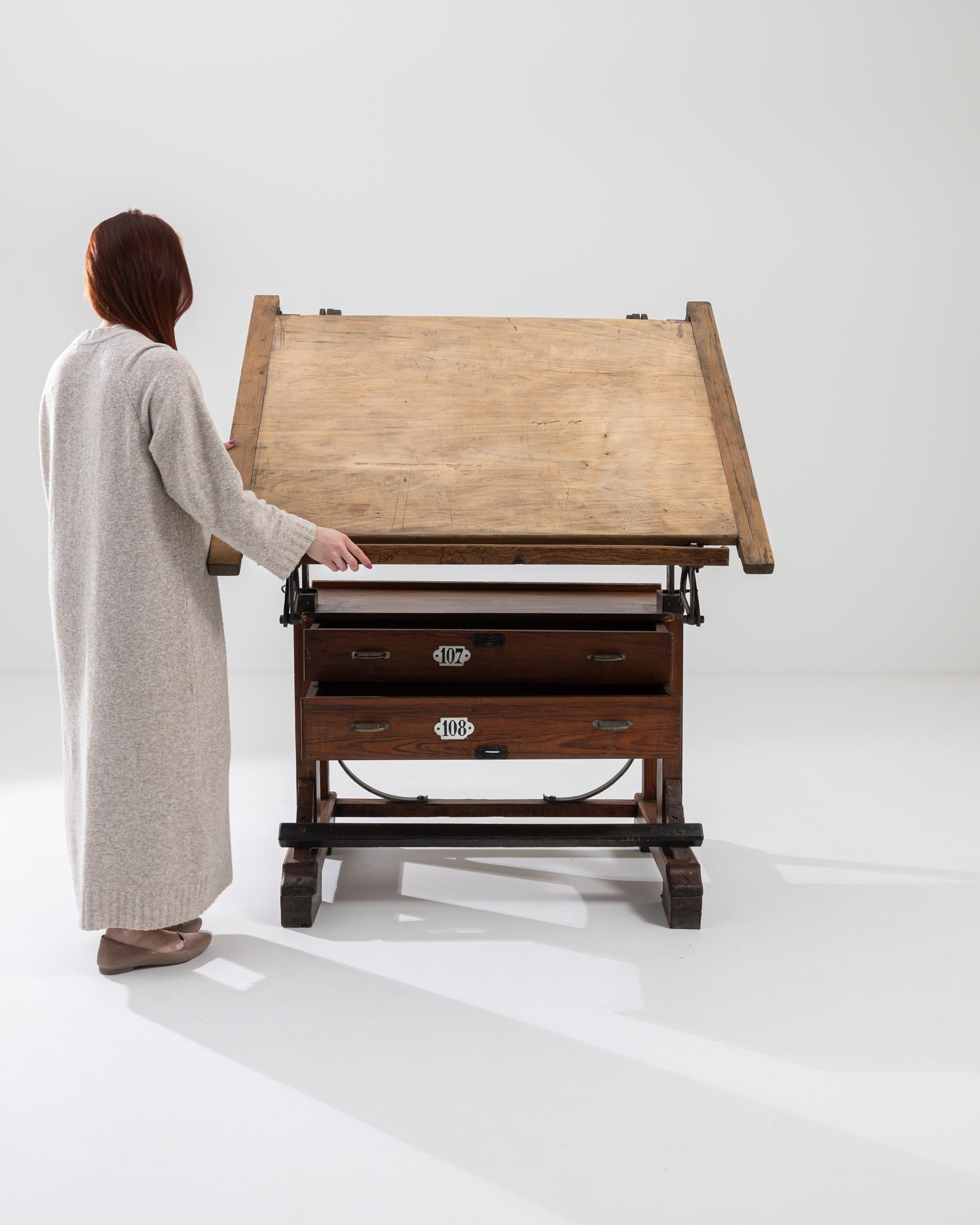 1920s French Wooden Drawing Table at 1stDibs