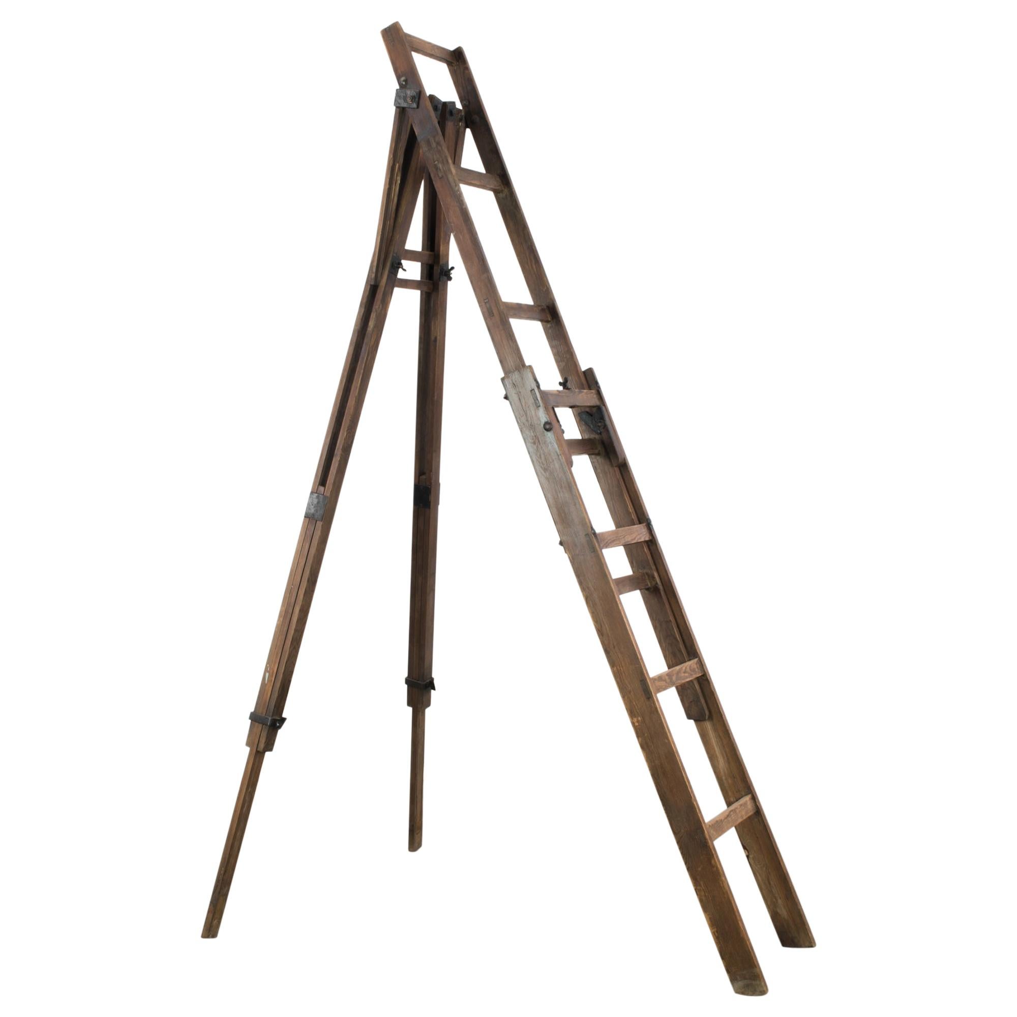 1920s French Wooden Ladder