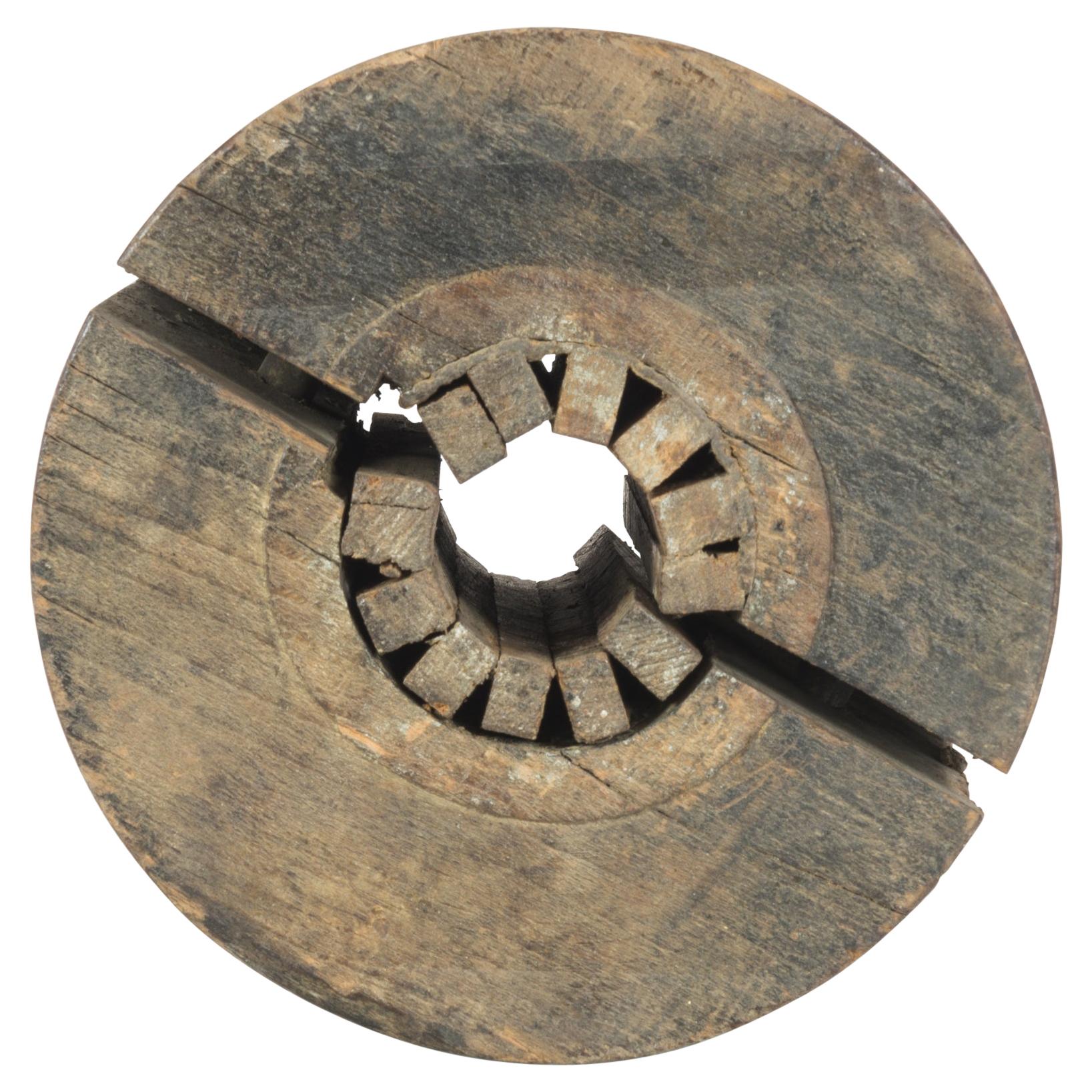 1920s French Wooden Machine Wheel