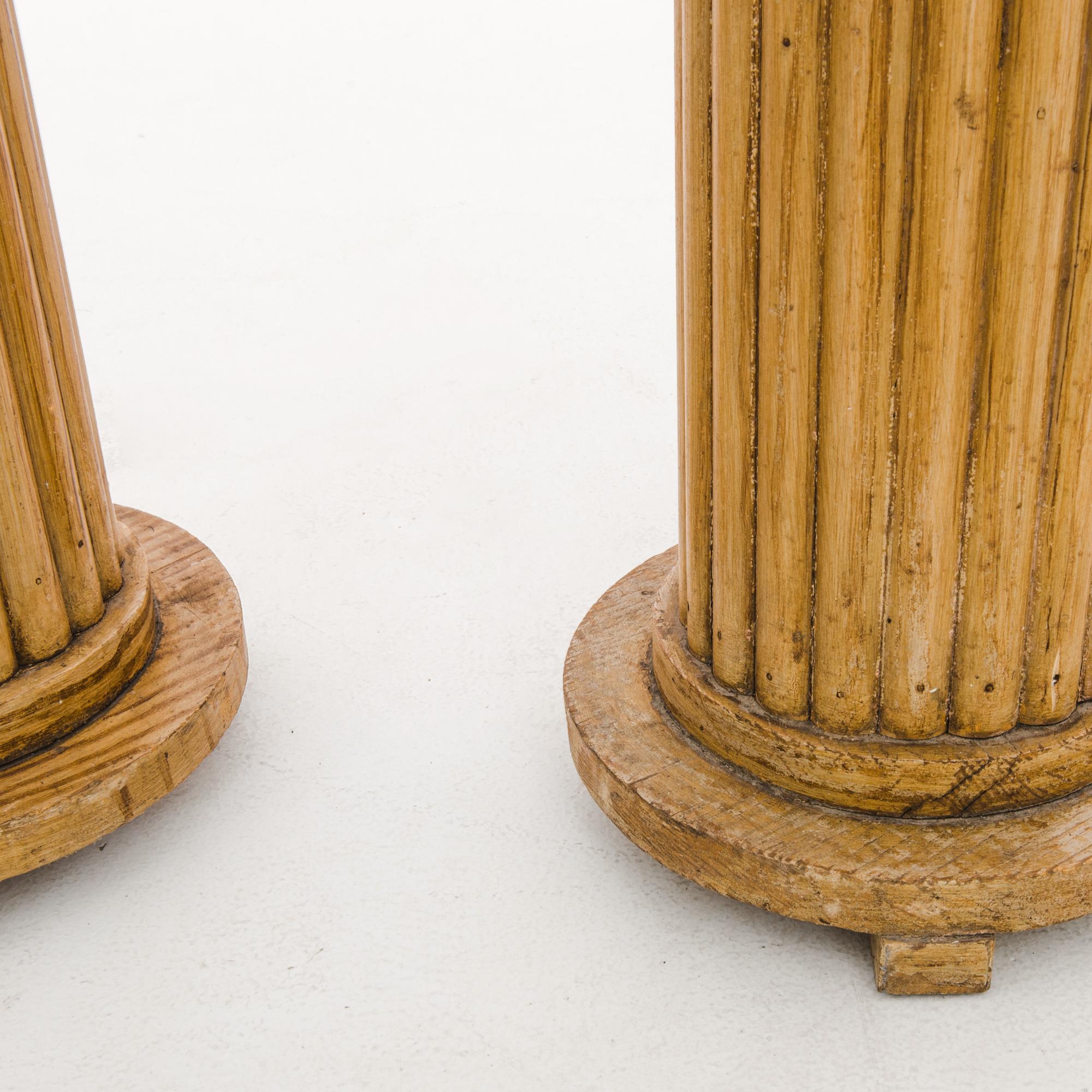 20th Century 1920s French Wooden Pedestals, a Pair