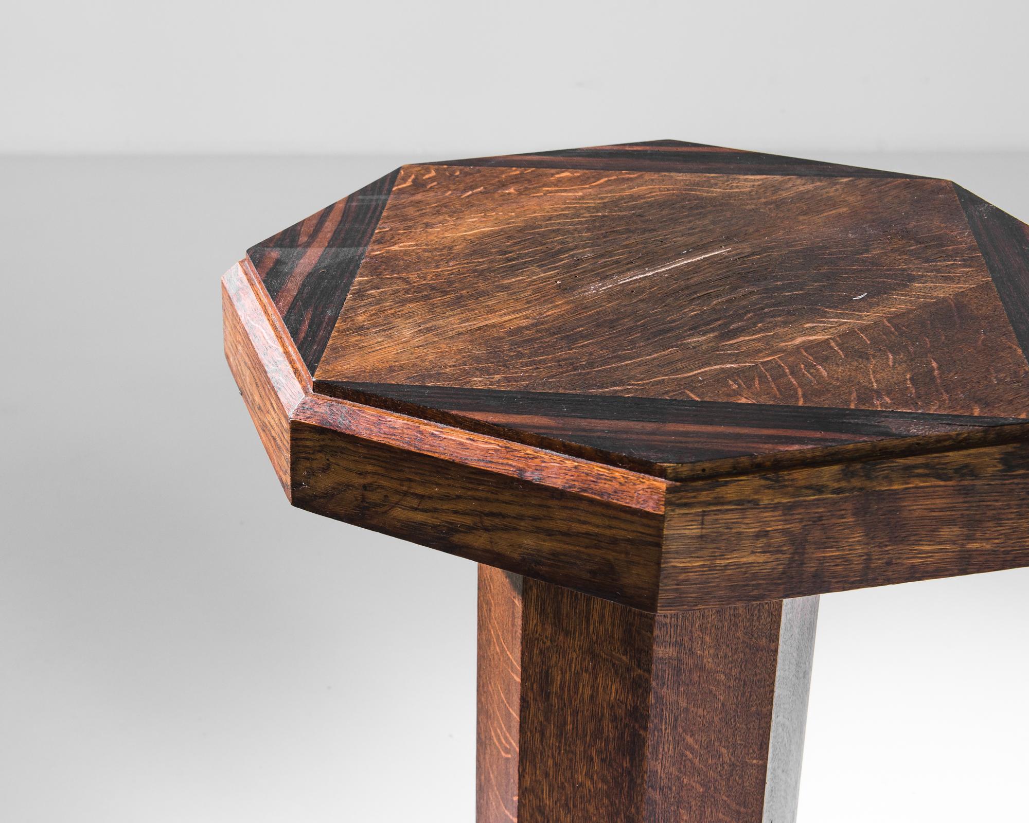 Art Deco 1920s French Wooden Side Table 