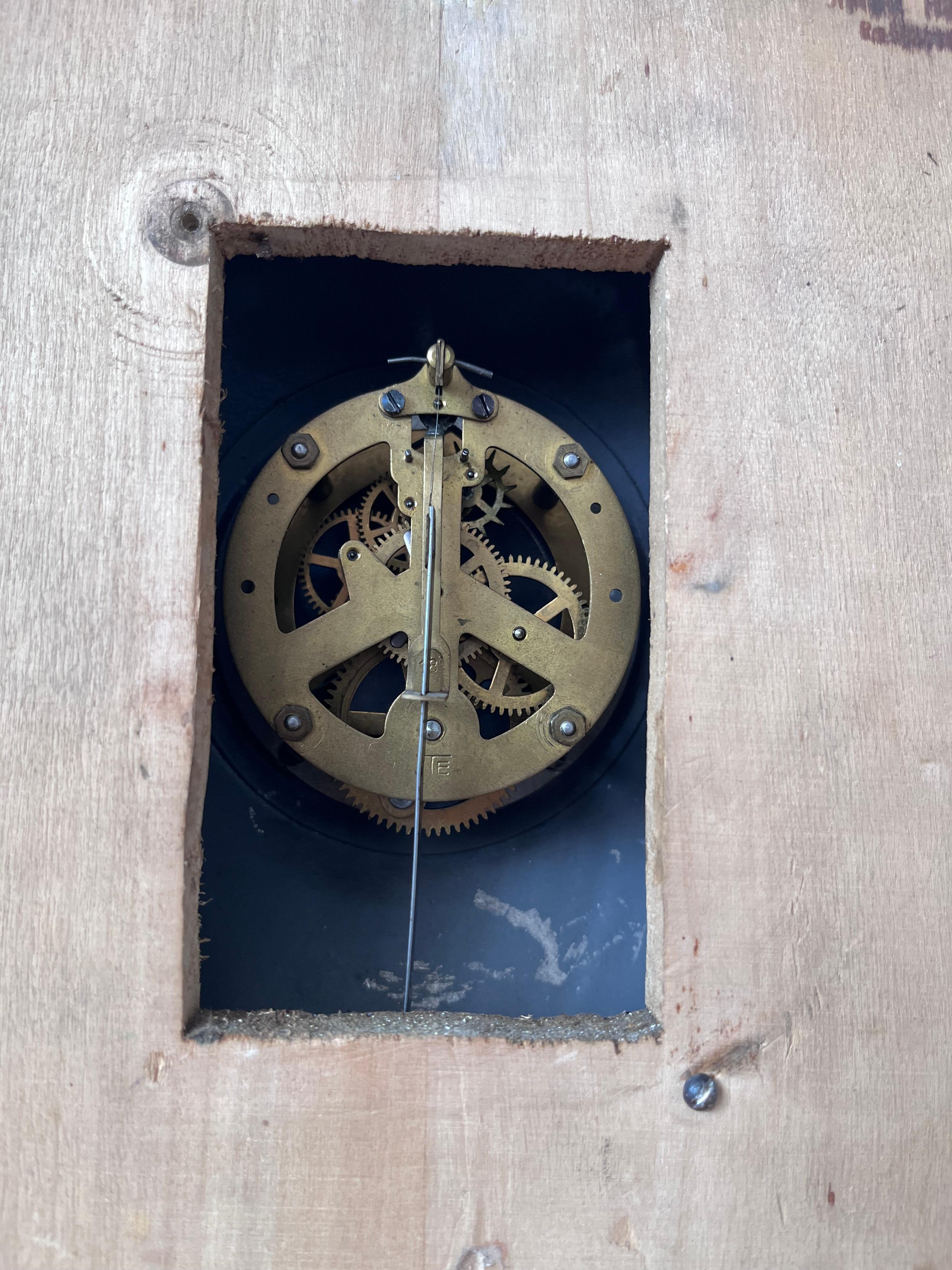 Early 20th Century 1920s Functionalist wall clock RARE, Czechoslovakia