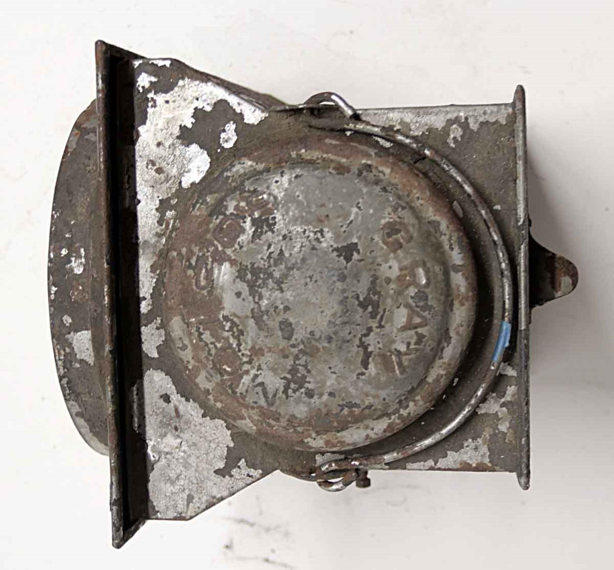 Early 20th Century 1920s Galvanized Steel Railroad Spotlight Made by Peter Gray & Sons, Boston