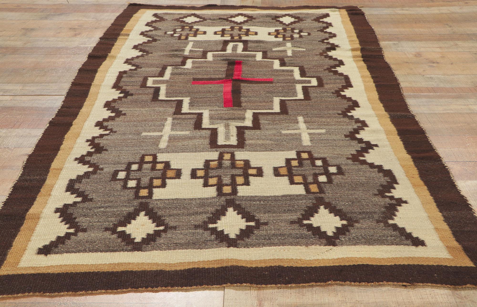 Lana Tappeto in stile Navajo di Ganado del 1920 con stile moderno del sud-ovest in vendita