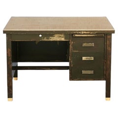 Antique 1920s General Fireproofing Desk with Distressed Patina