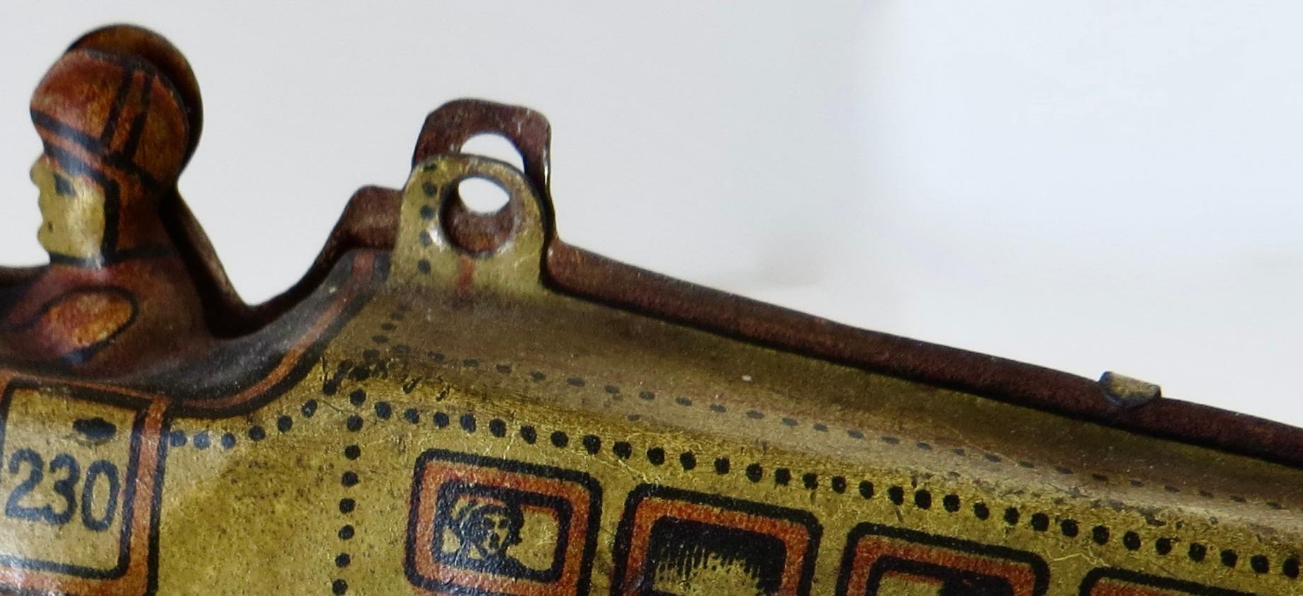 Early 20th Century 1920's German Airplane Penny Toy by Kellerman (Mounted on Marx 