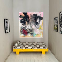 Deutsche Bauhaus-Liege aus den 1920er Jahren in Gelb mit neu gepolstertem Kissen und Bolster