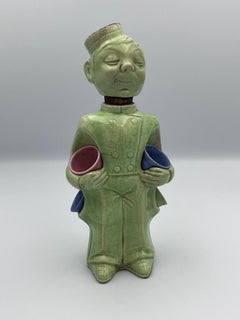 1920's German Bellhop Decanter with Shot Glasses