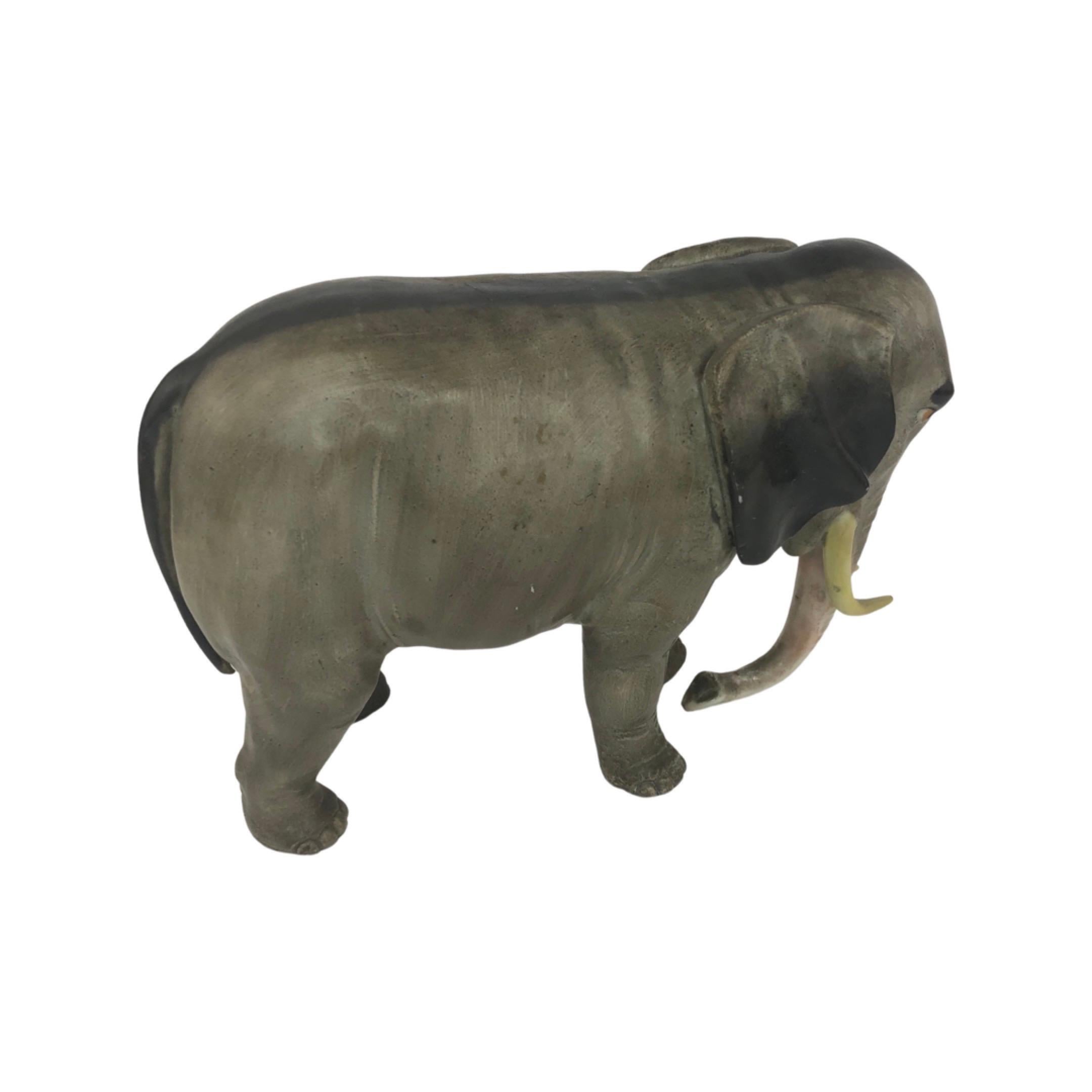 20th Century 1920s German Ceramic Elephants Figures- Pair For Sale