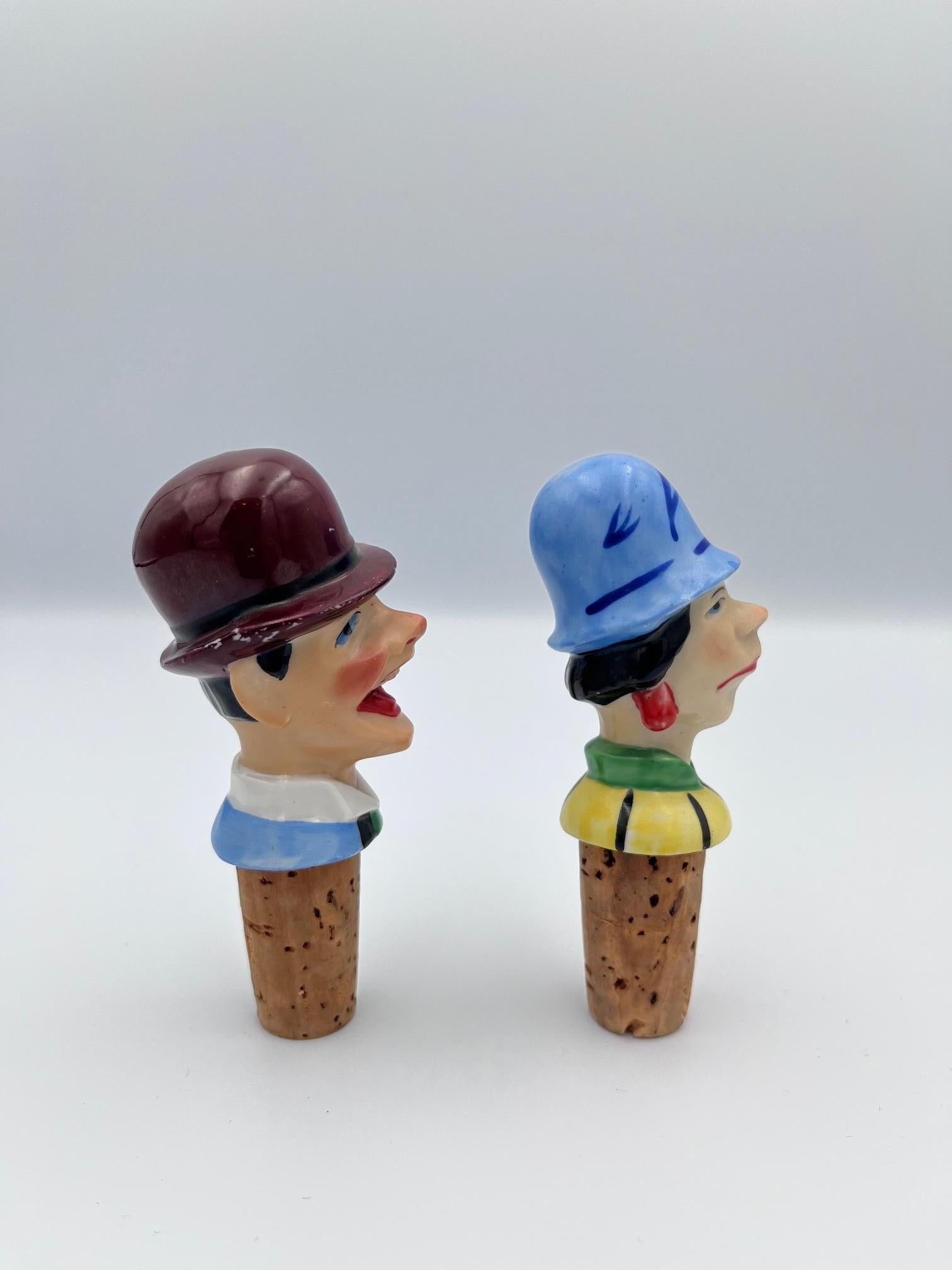 Porcelaine Bouchons de bouteille en porcelaine et en liège du couple séduisant d'Allemagne des années 1920 en vente