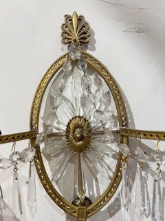 1920s Gilt Bronze and Crystals Caldwell Sconces