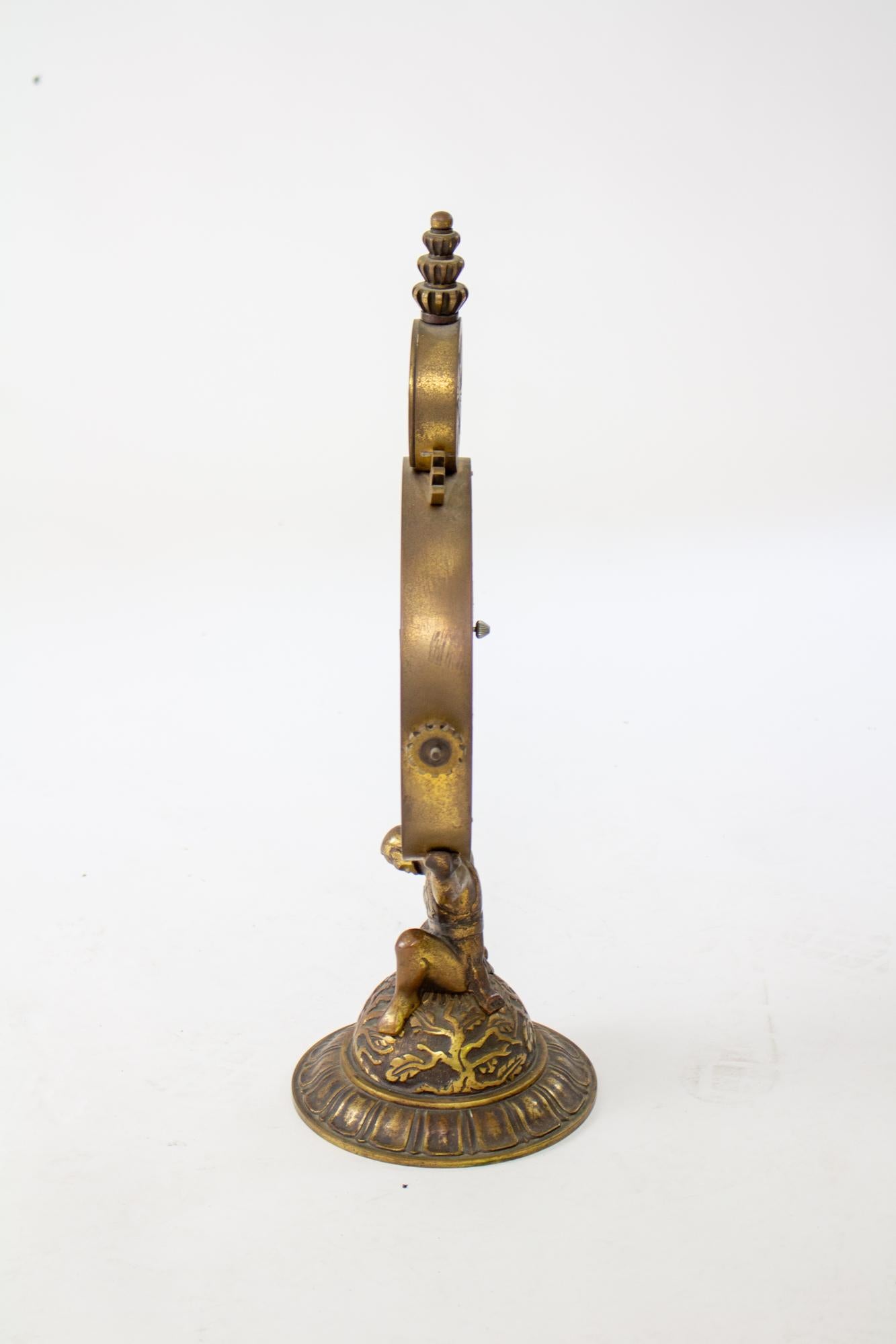 Swiss 1920’s Gilt Bronze ImHof Atlas and Zodiac Desk Clock