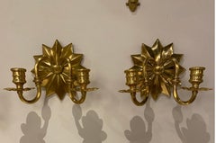 1920's Gilt Bronze Sunburst Sconces