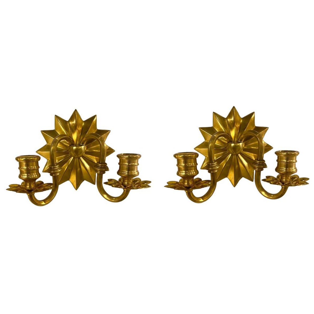 1920er Jahre Vergoldete Bronze Sunburst Wandleuchter