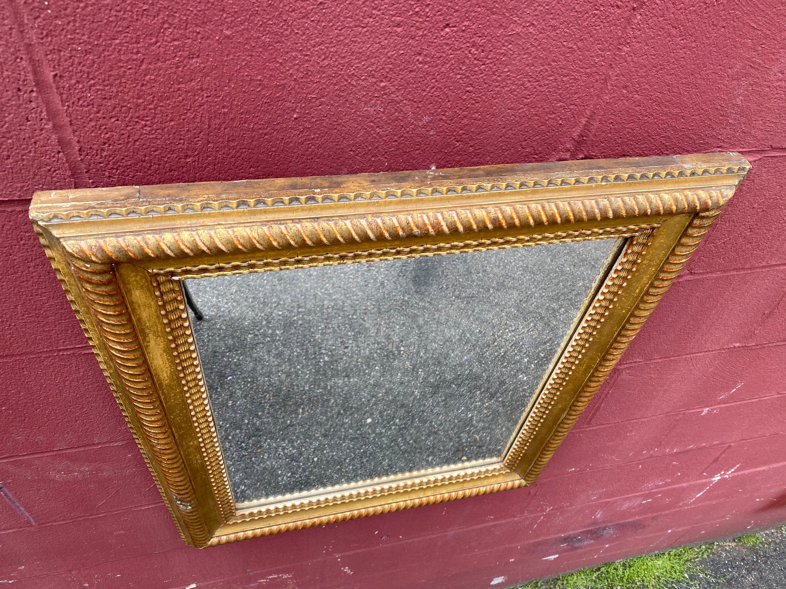 French 1920's Mirror with Carved Gilt Wood Frame For Sale 8