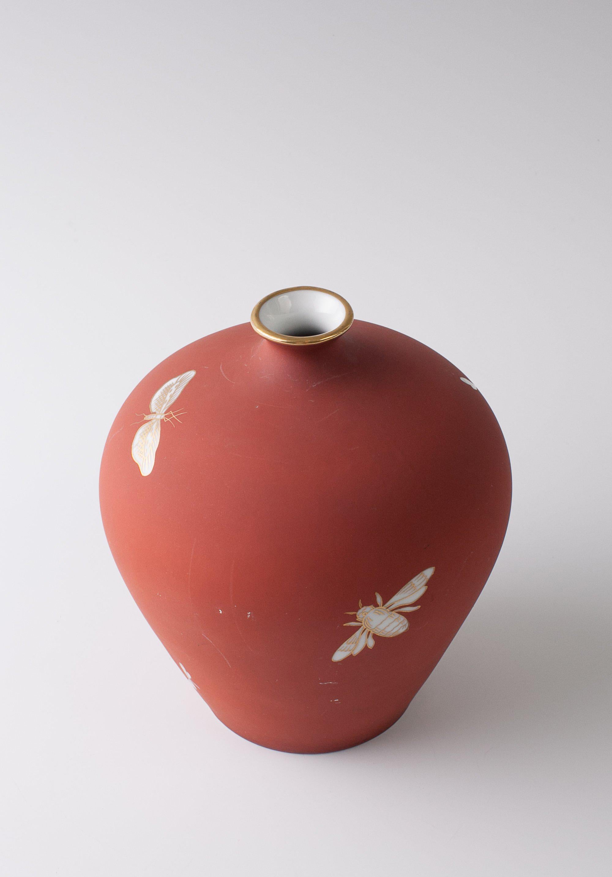 Art Nouveau 1920s Giovanni Garibold Richard Ginori Insects Vase For Sale