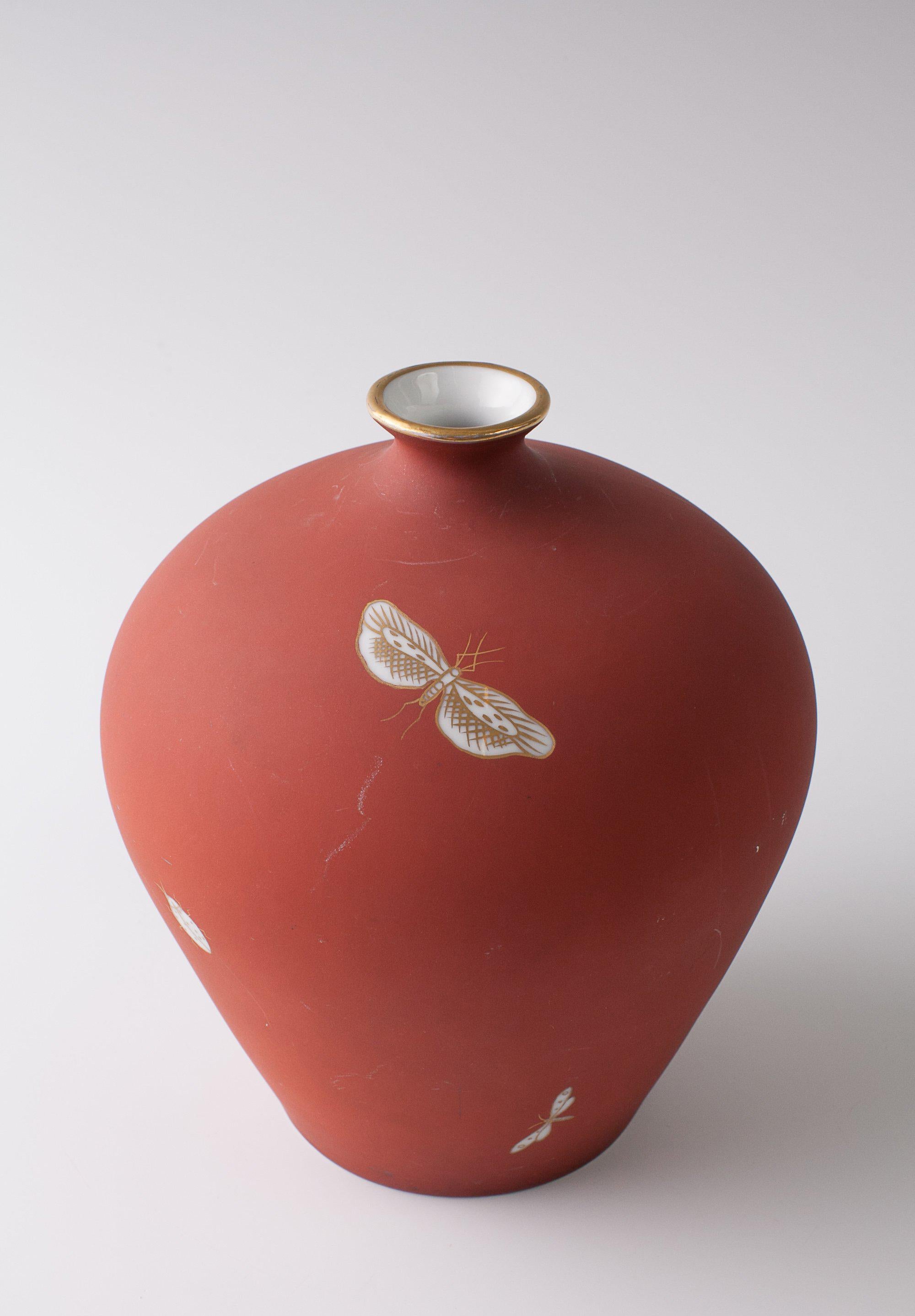 Italian 1920s Giovanni Garibold Richard Ginori Insects Vase For Sale