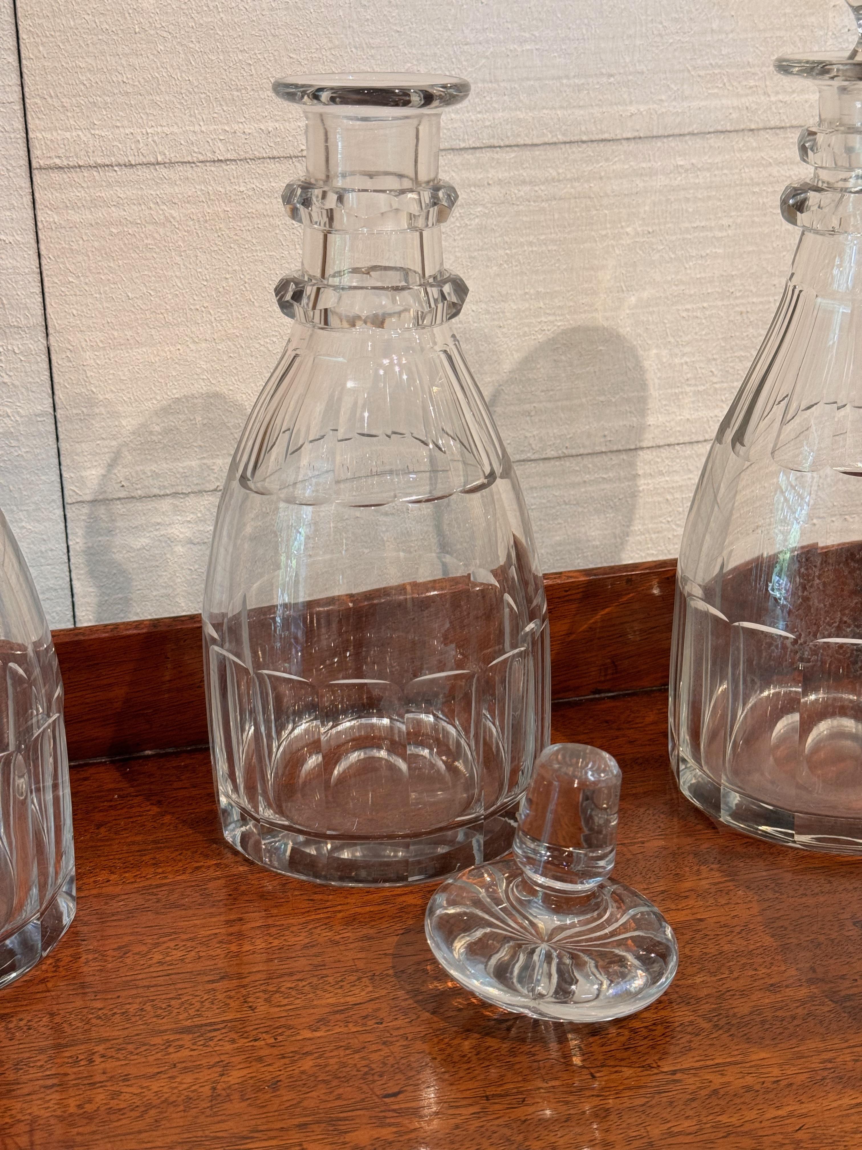 1920s Glass Decanters- Set of 4 In Good Condition For Sale In Charlottesville, VA