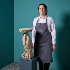 1920s Glazed Stoneware Pelican Bird Bath