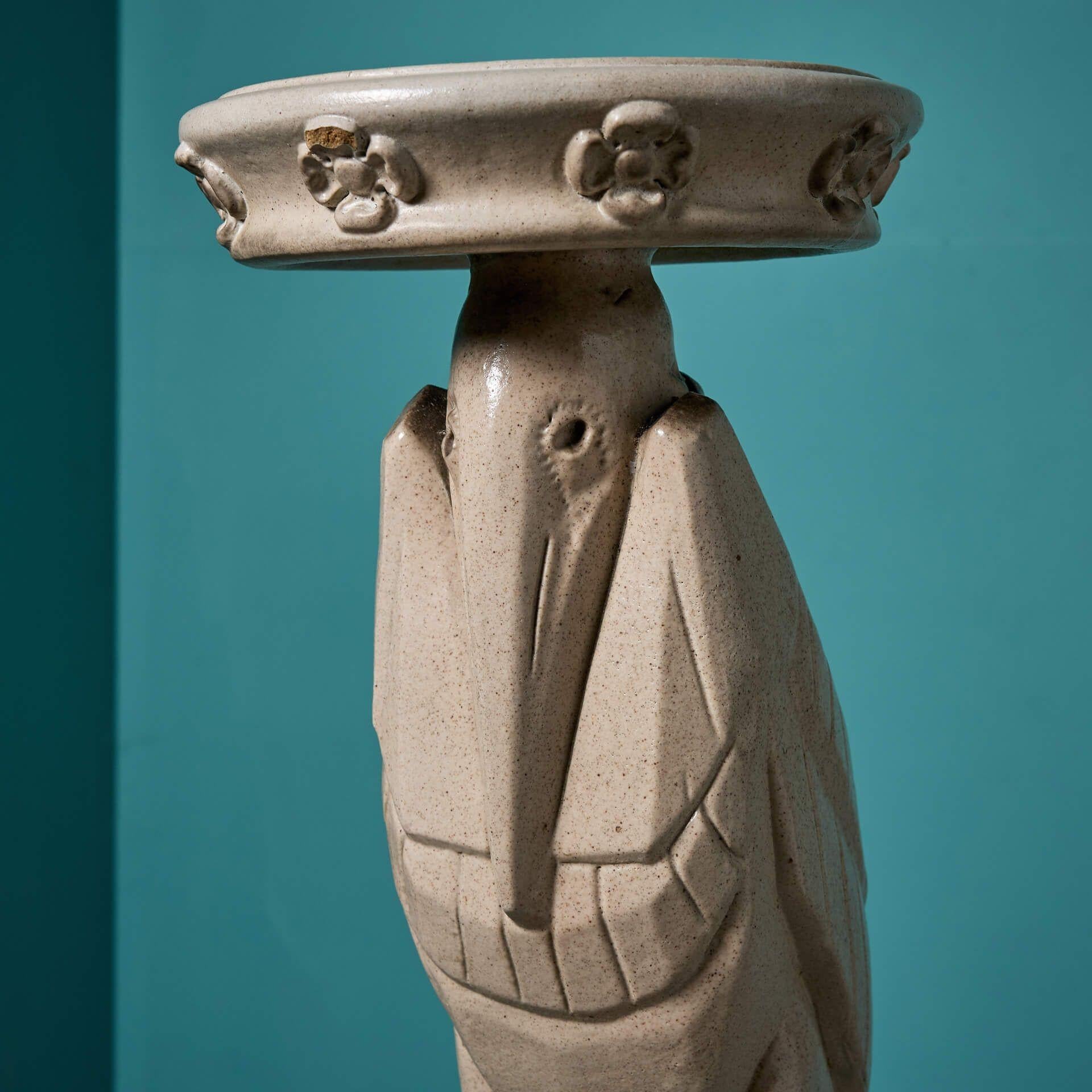 Anglais Bath oiseau pélican émaillé des années 1920 en vente
