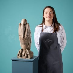 1920s Glazed Stoneware Pelican Sculpture