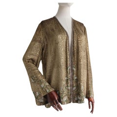 1920'S Gold Lamé Bead Embellished Jacket UK 10 US 6