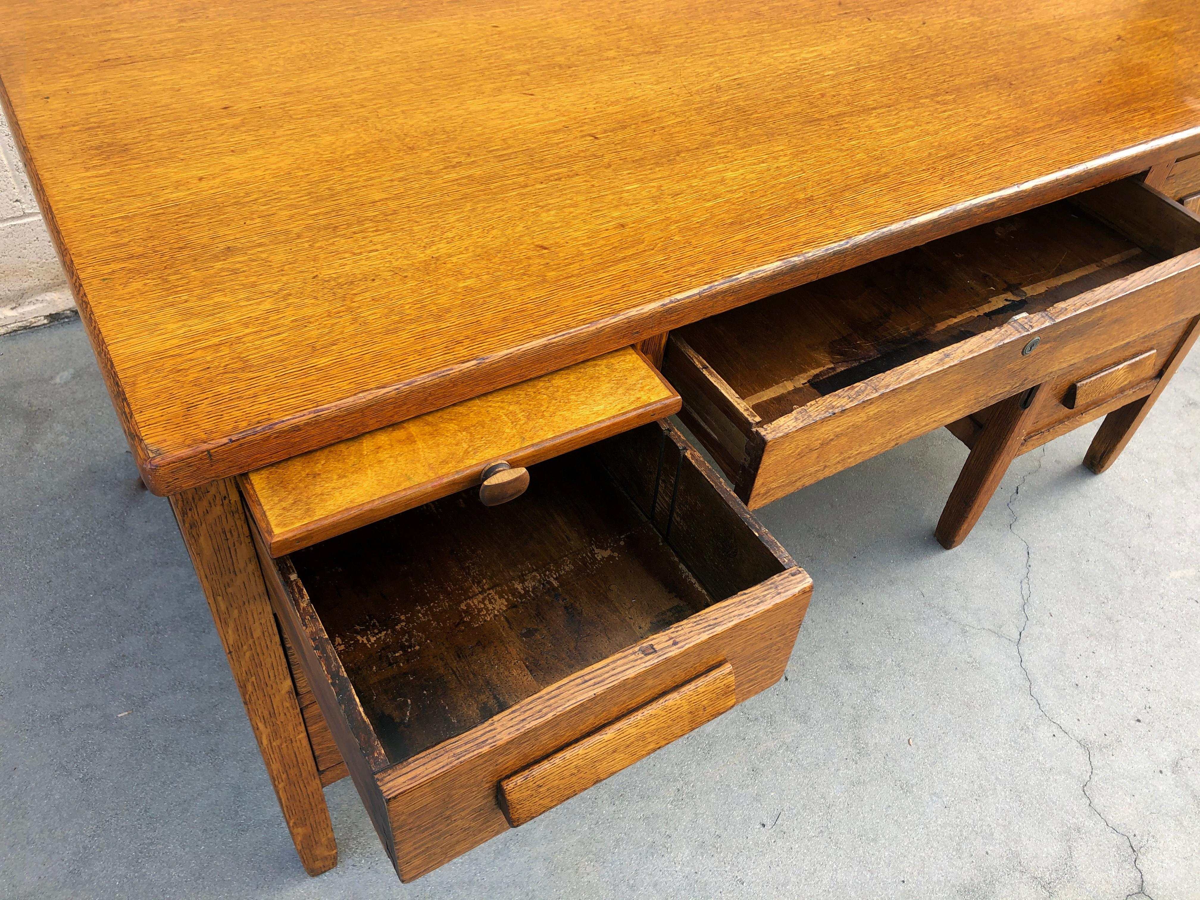 vintage oak teachers desk for sale
