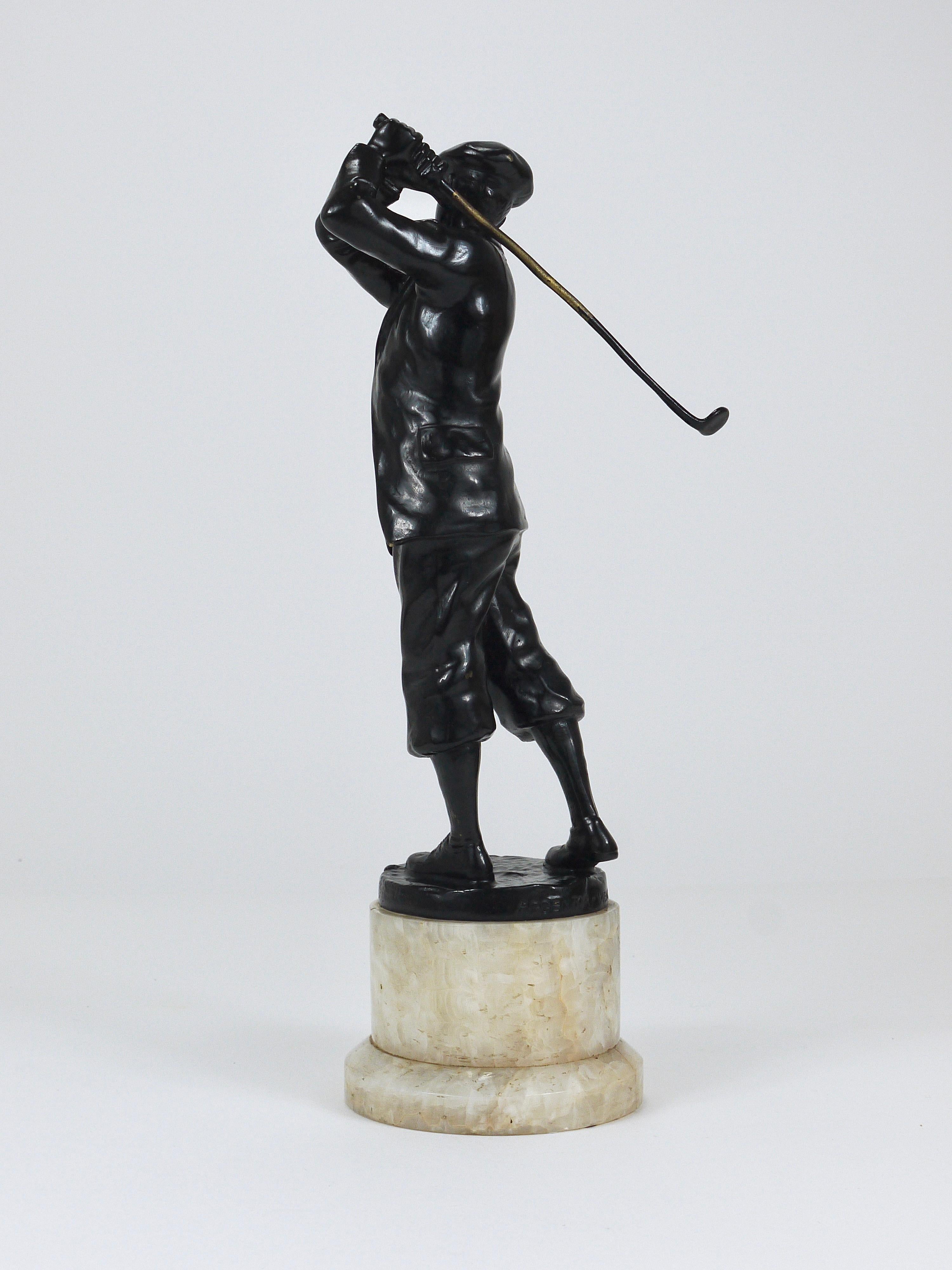 Joueur de golf des années 1920 Harry Vardon  Statue en bronze, Richard Thuss, Argentor Vienna en vente 5