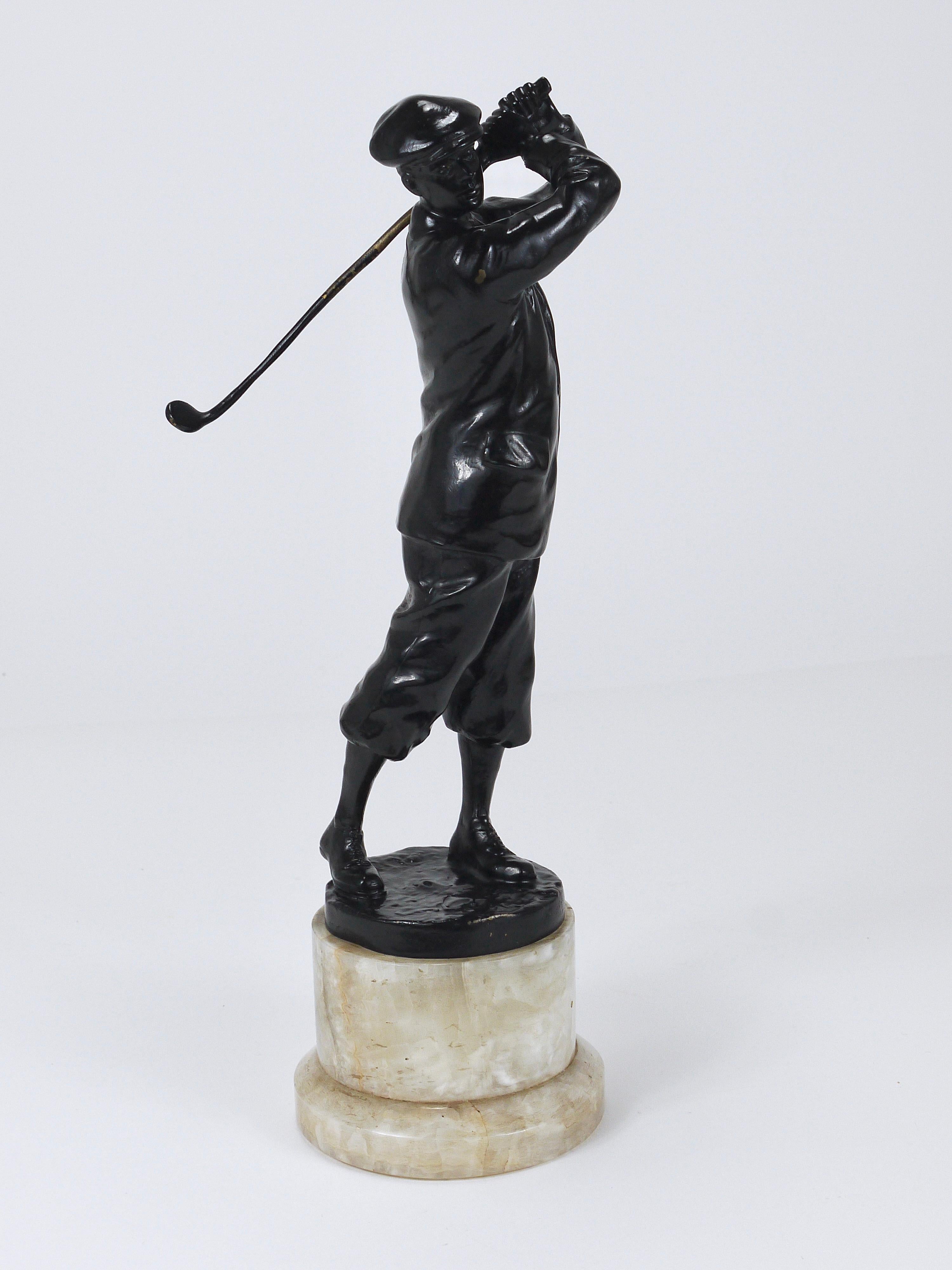 Joueur de golf des années 1920 Harry Vardon  Statue en bronze, Richard Thuss, Argentor Vienna en vente 10