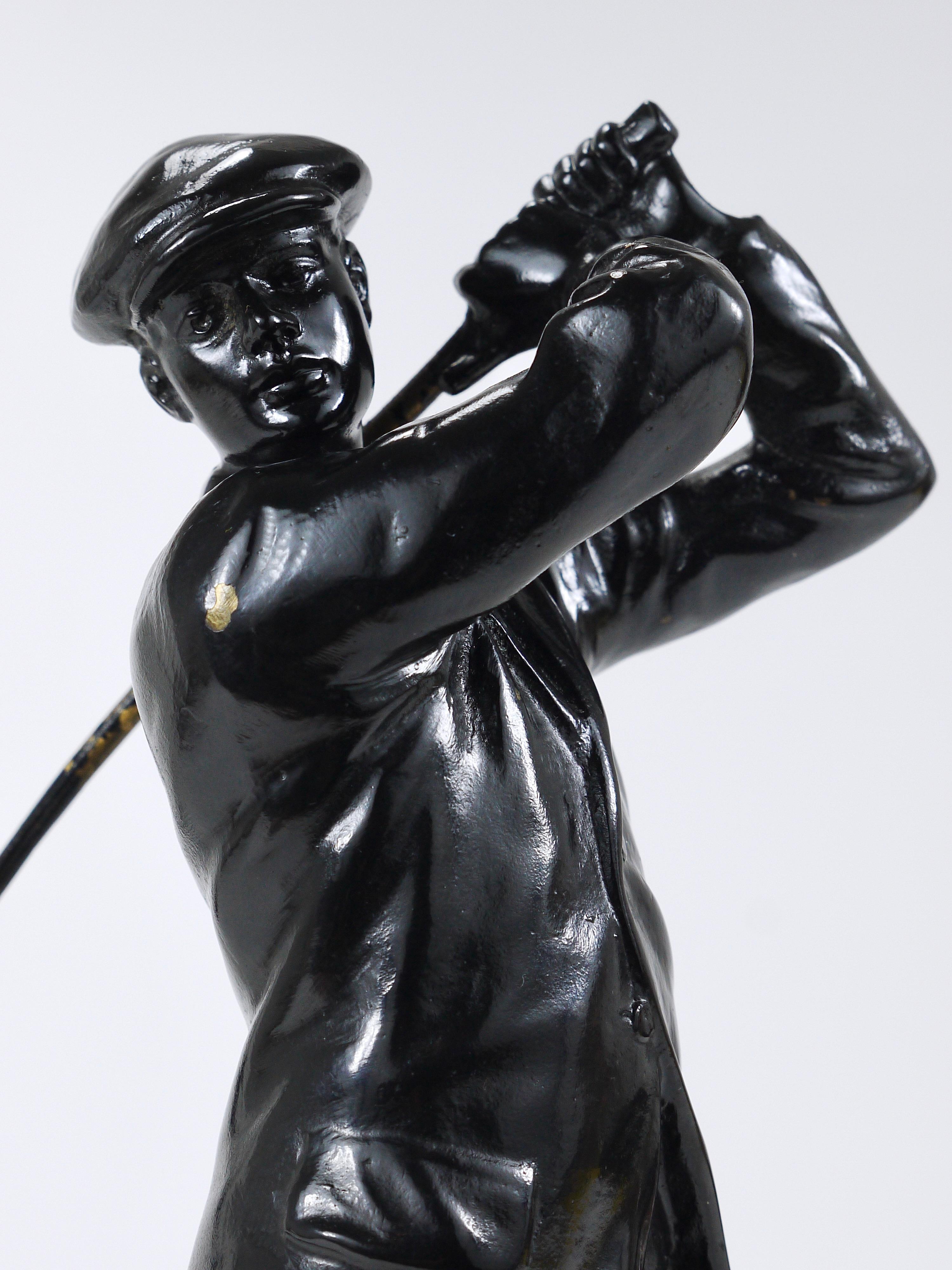 Autrichien Joueur de golf des années 1920 Harry Vardon  Statue en bronze, Richard Thuss, Argentor Vienna en vente