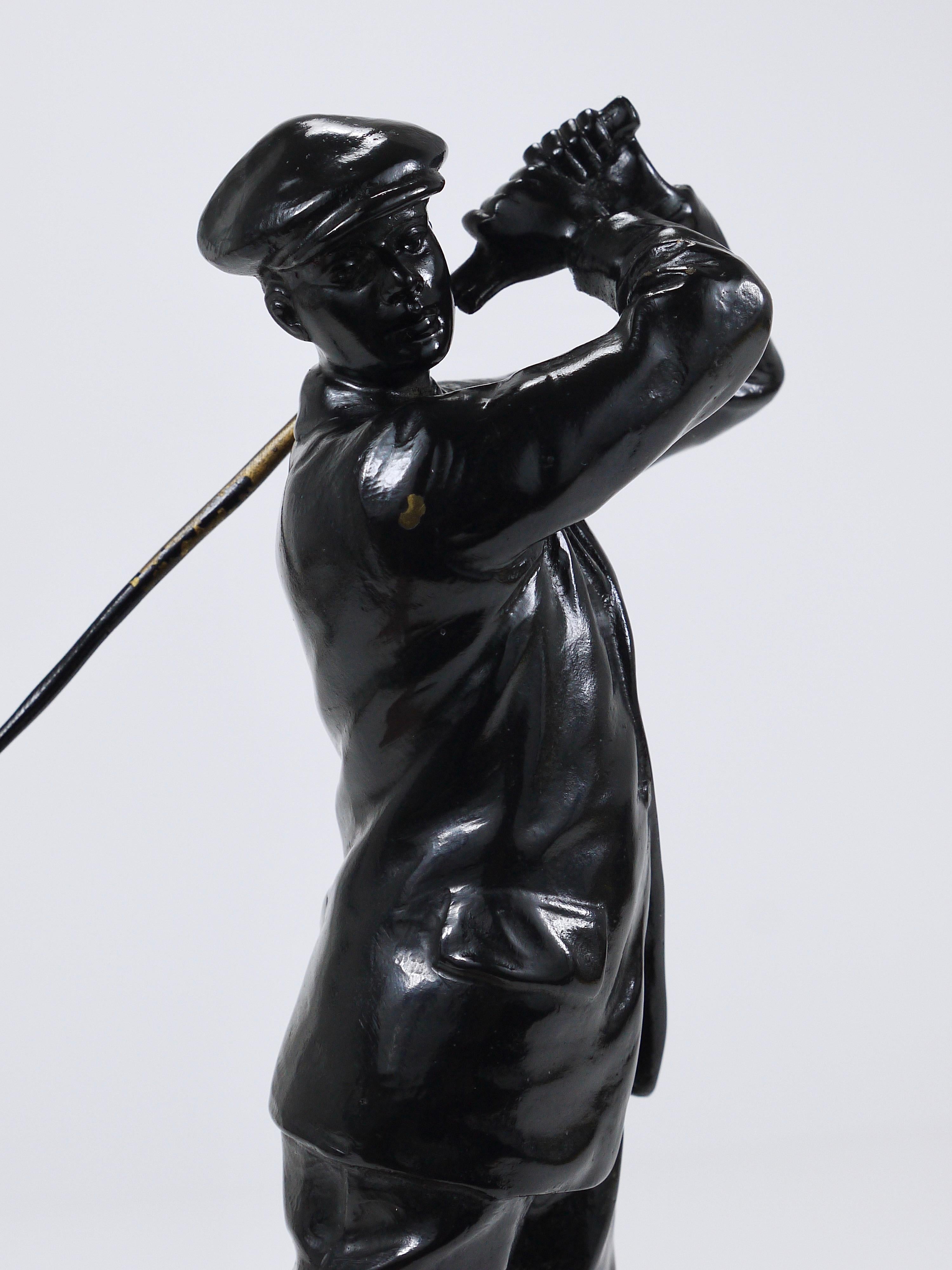 Joueur de golf des années 1920 Harry Vardon  Statue en bronze, Richard Thuss, Argentor Vienna en vente 2
