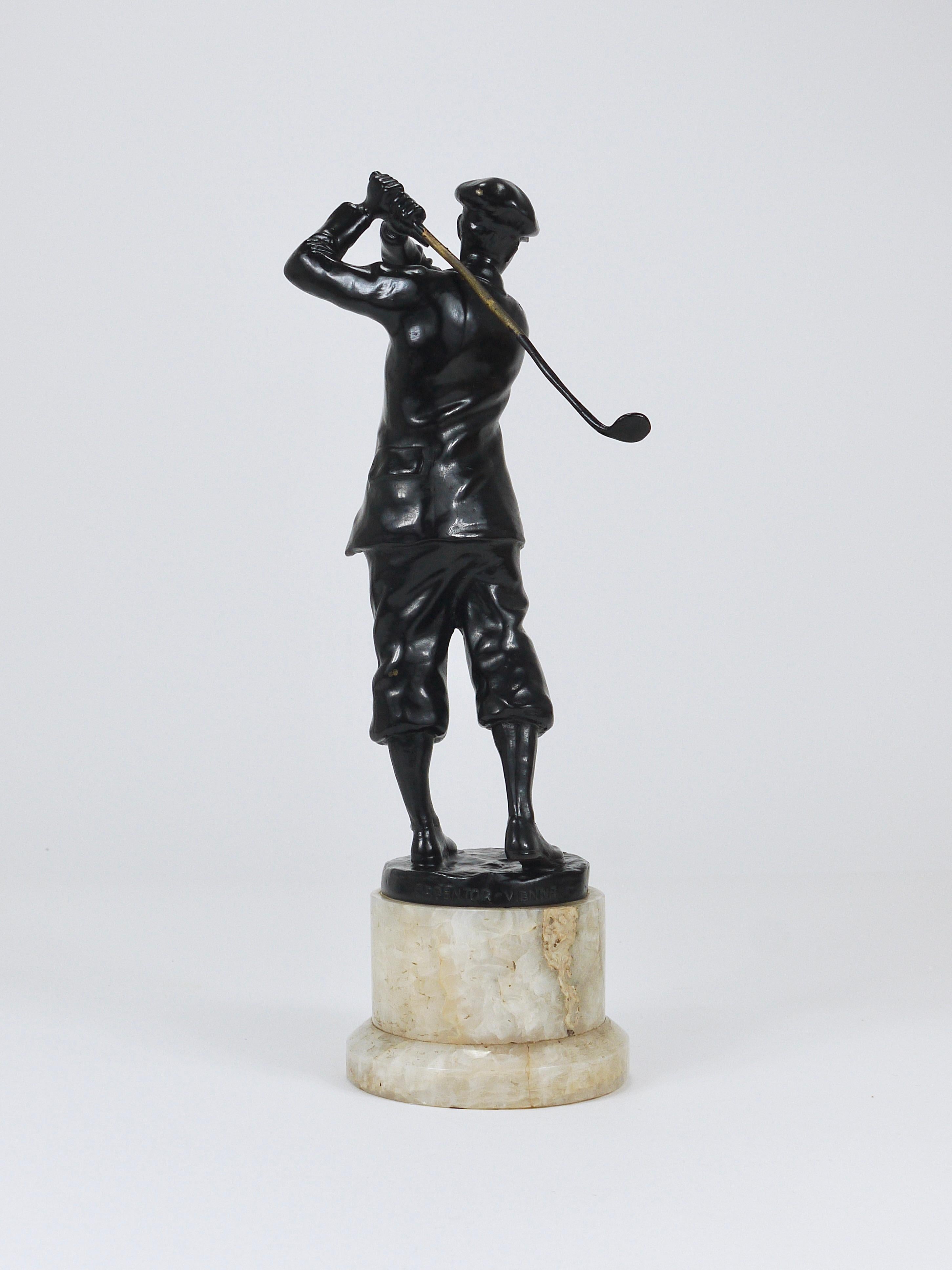 Joueur de golf des années 1920 Harry Vardon  Statue en bronze, Richard Thuss, Argentor Vienna en vente 3