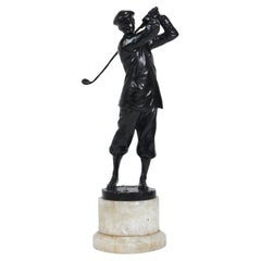 1920er Golfspieler Harry Vardon  Bronzestatue, Richard Thuss, Argentor of Vienna