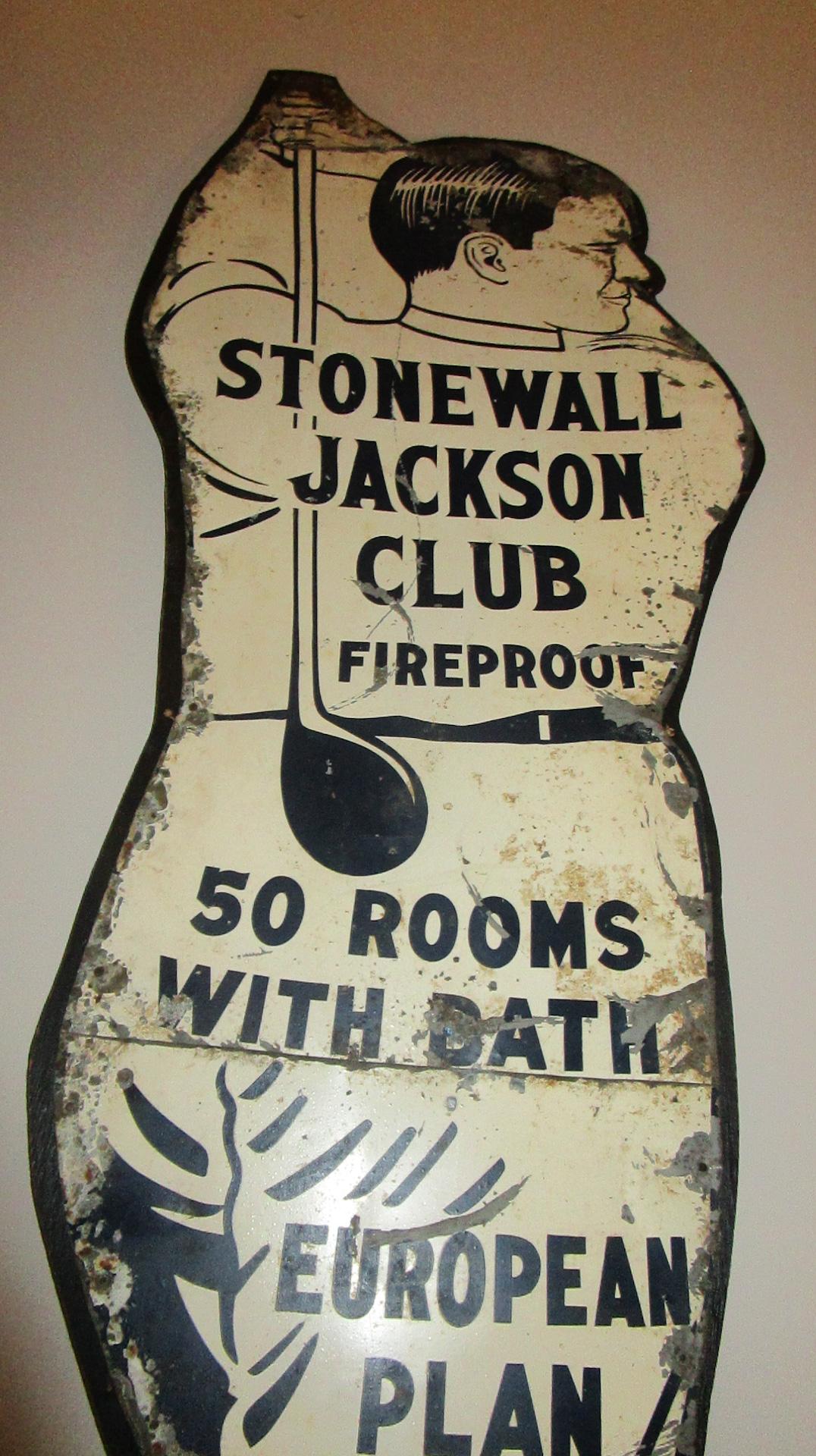 American 1920s Golfing Advertising Tin Sign Stonewall Jackson Club Staunton Virginia