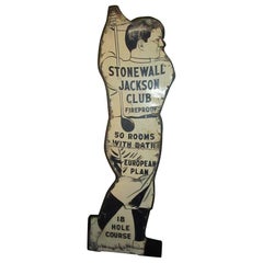 1920s Golfing Advertising Tin Sign Stonewall Jackson Club Staunton Virginia