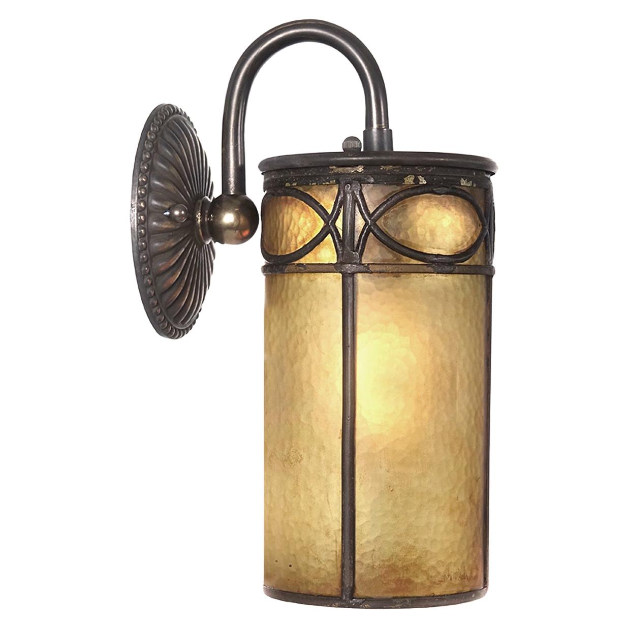 1920s Gothic Amber Glass Sconces