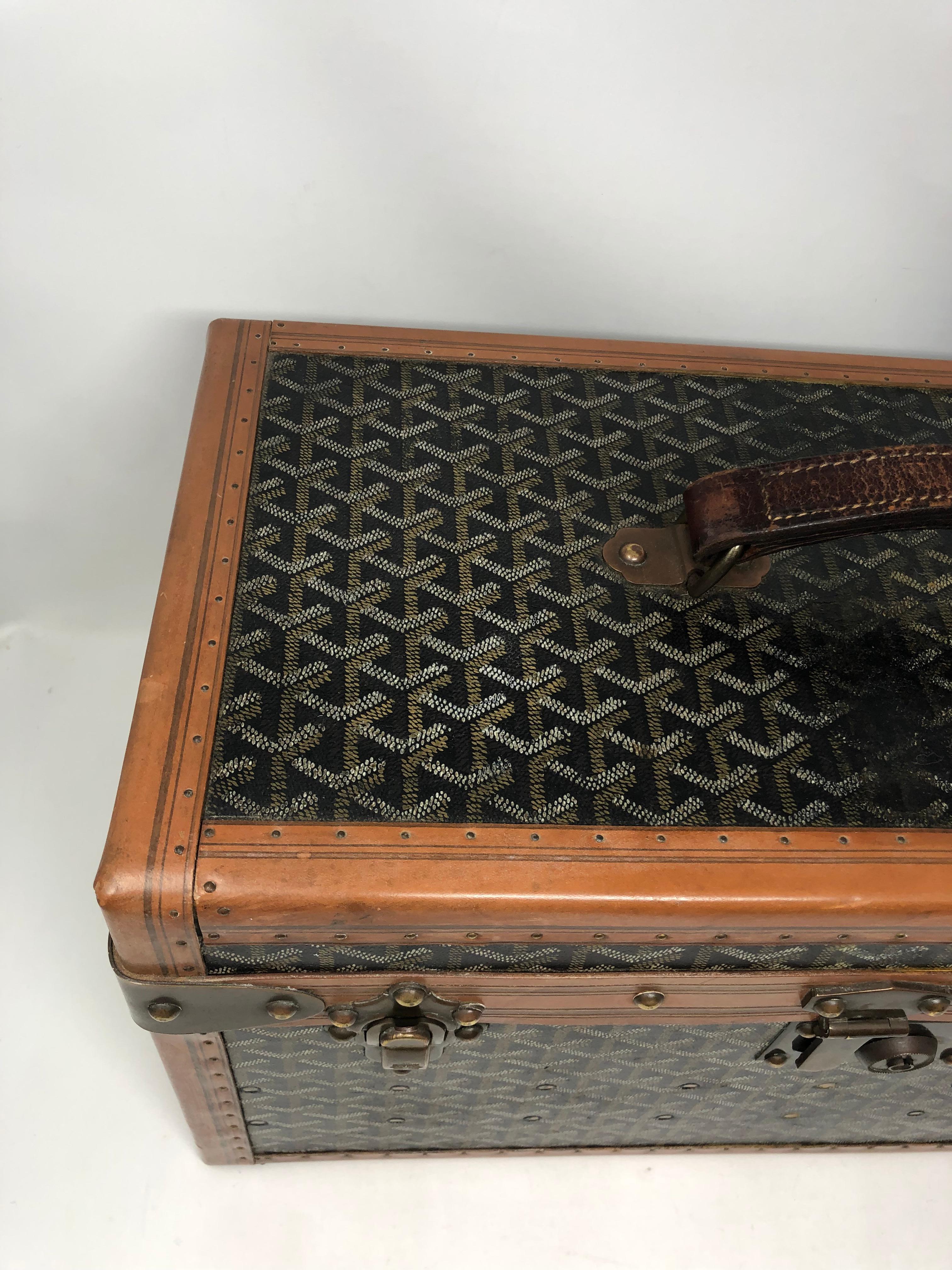 1920's Goyard Hard Case Vanity Trunk 5
