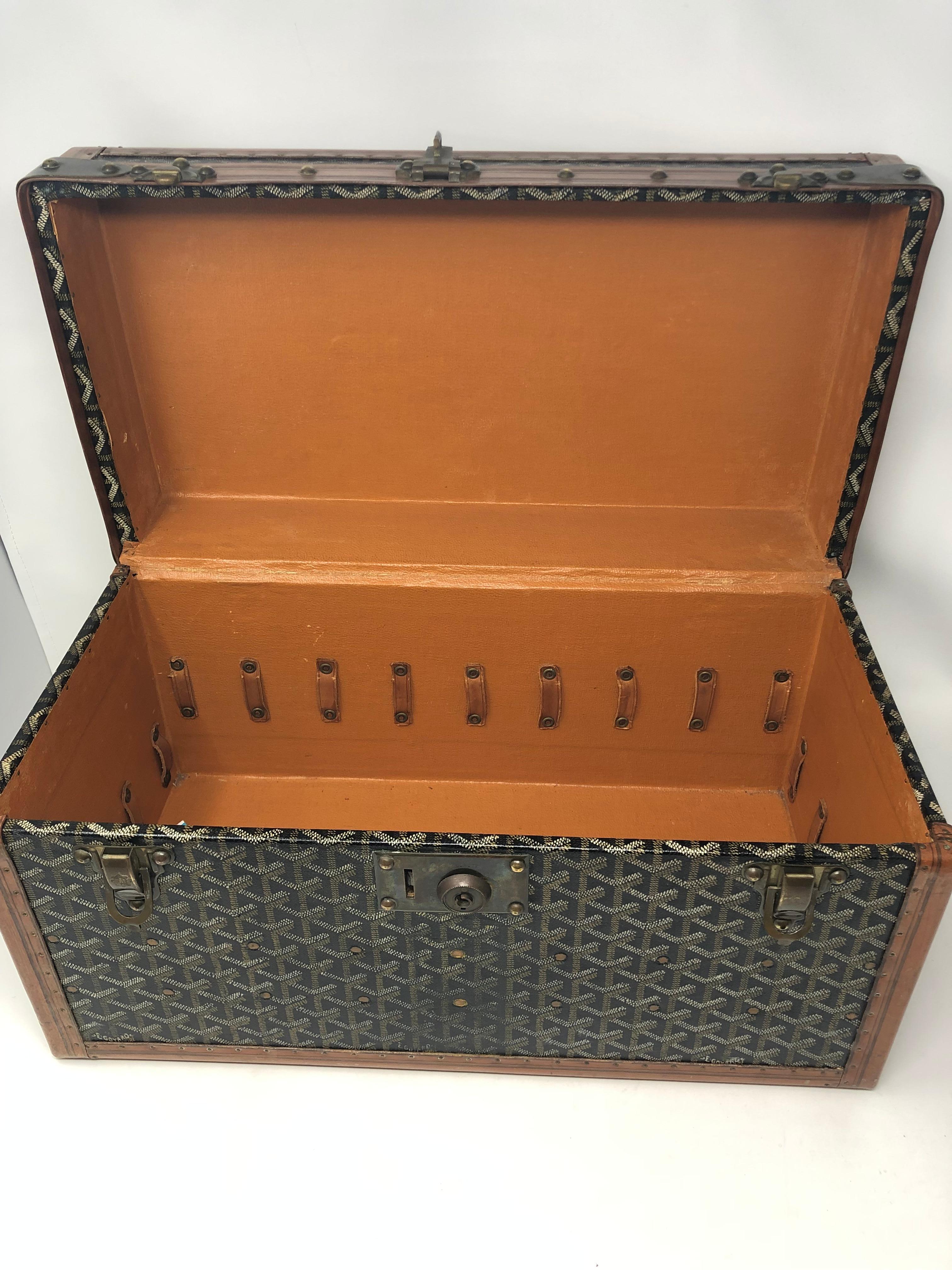 1920's Goyard Hard Case Vanity Trunk 9