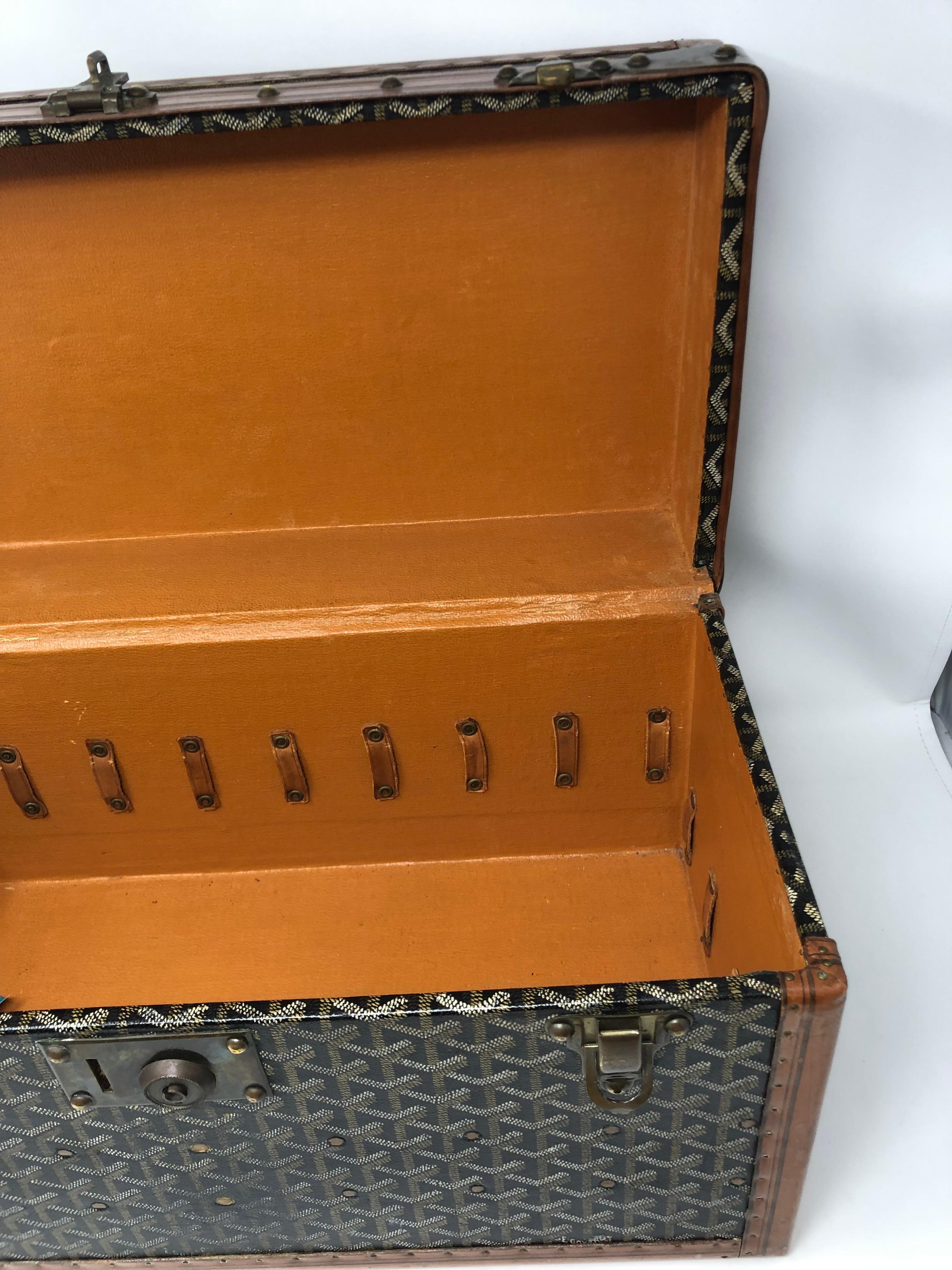 1920's Goyard Hard Case Vanity Trunk 10