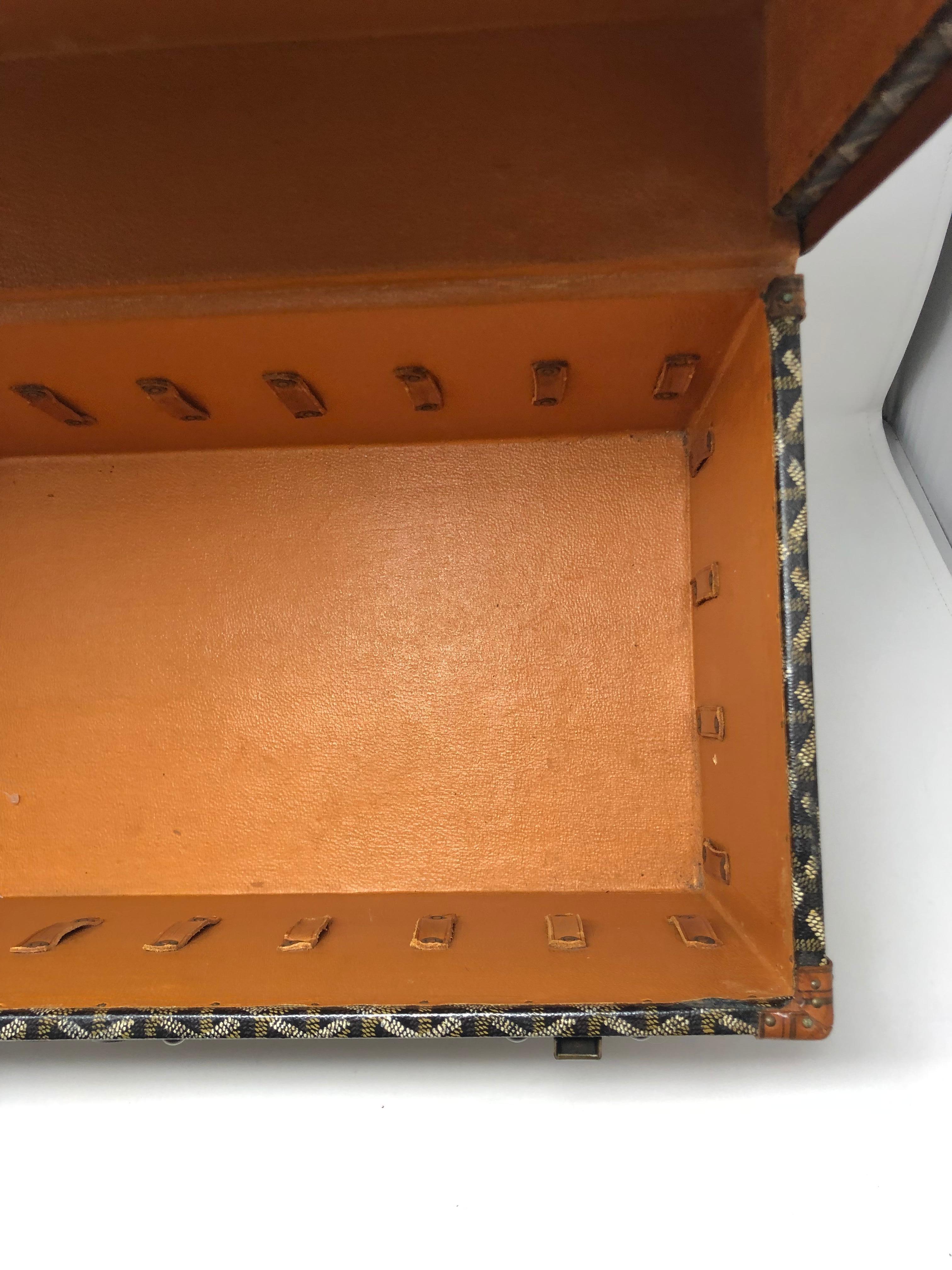 1920's Goyard Hard Case Vanity Trunk 12
