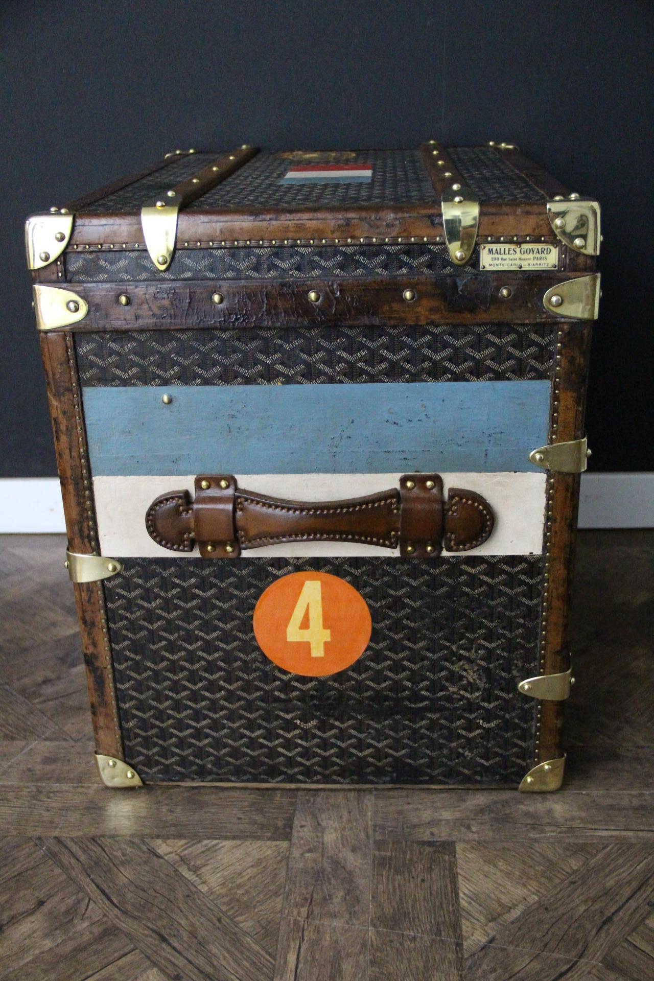 1920s Goyard Hat Trunk, Goyard Trunk, Goyard Steamer Trunk For Sale 4