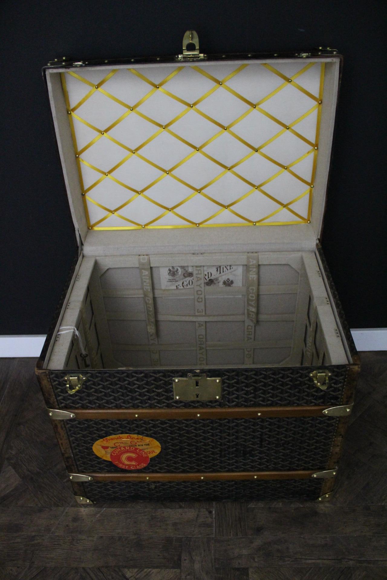 1920s Goyard Hat Trunk, Goyard Trunk, Goyard Steamer Trunk For Sale 9