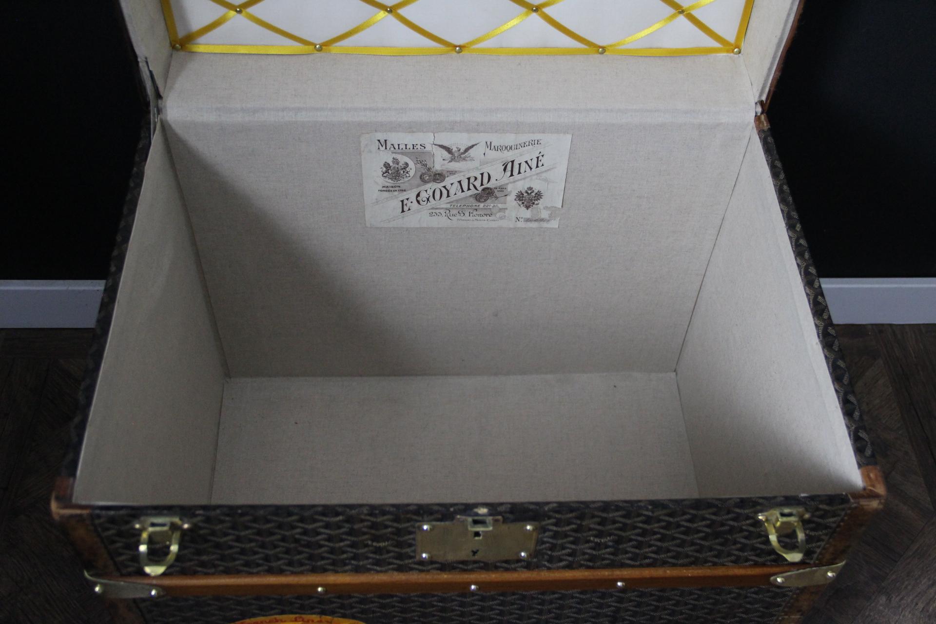 1920s Goyard Hat Trunk, Goyard Trunk, Goyard Steamer Trunk For Sale 13