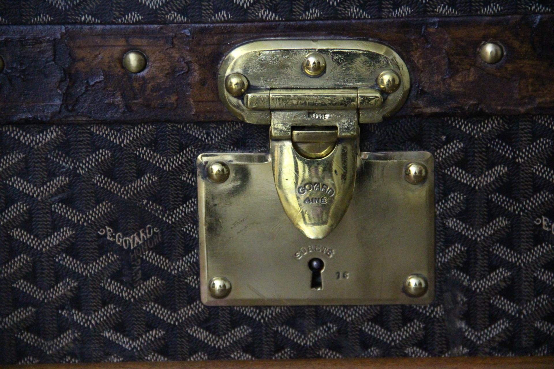 Mid-20th Century 1920s Goyard Hat Trunk, Goyard Trunk, Goyard Steamer Trunk For Sale