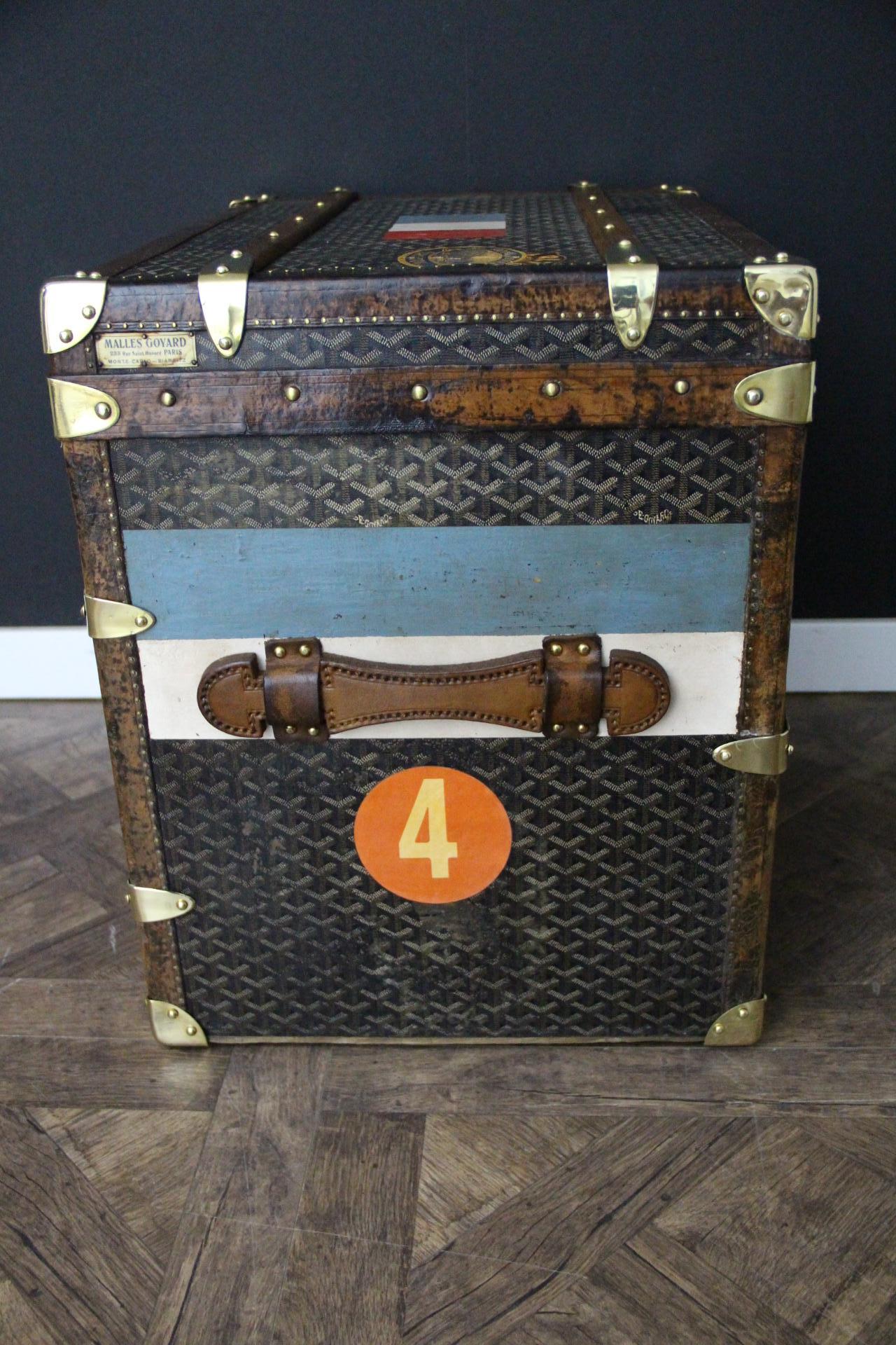 1920s Goyard Hat Trunk, Goyard Trunk, Goyard Steamer Trunk For Sale 1