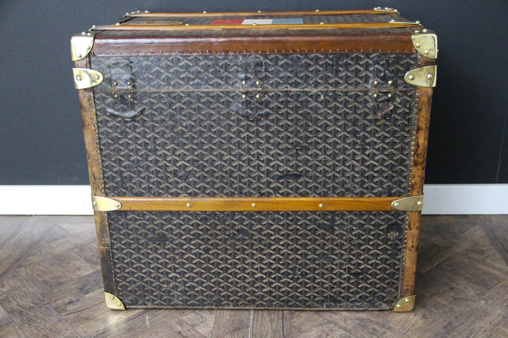 1920s Goyard Hat Trunk, Goyard Trunk, Goyard Steamer Trunk For Sale 3