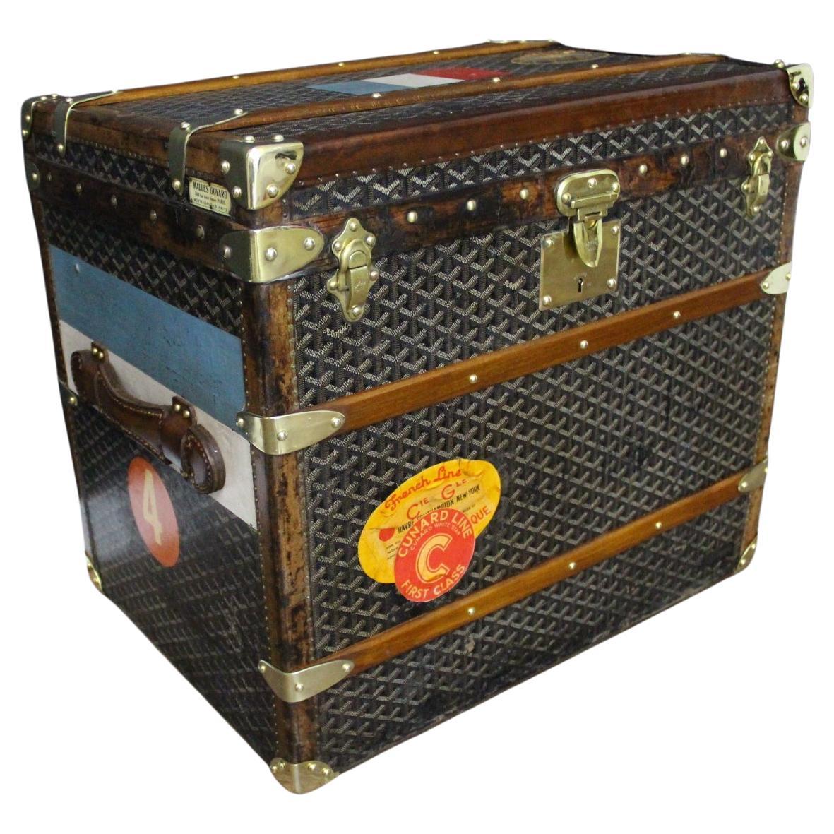 1920s Goyard Hat Trunk, Goyard Trunk, Goyard Steamer Trunk For Sale