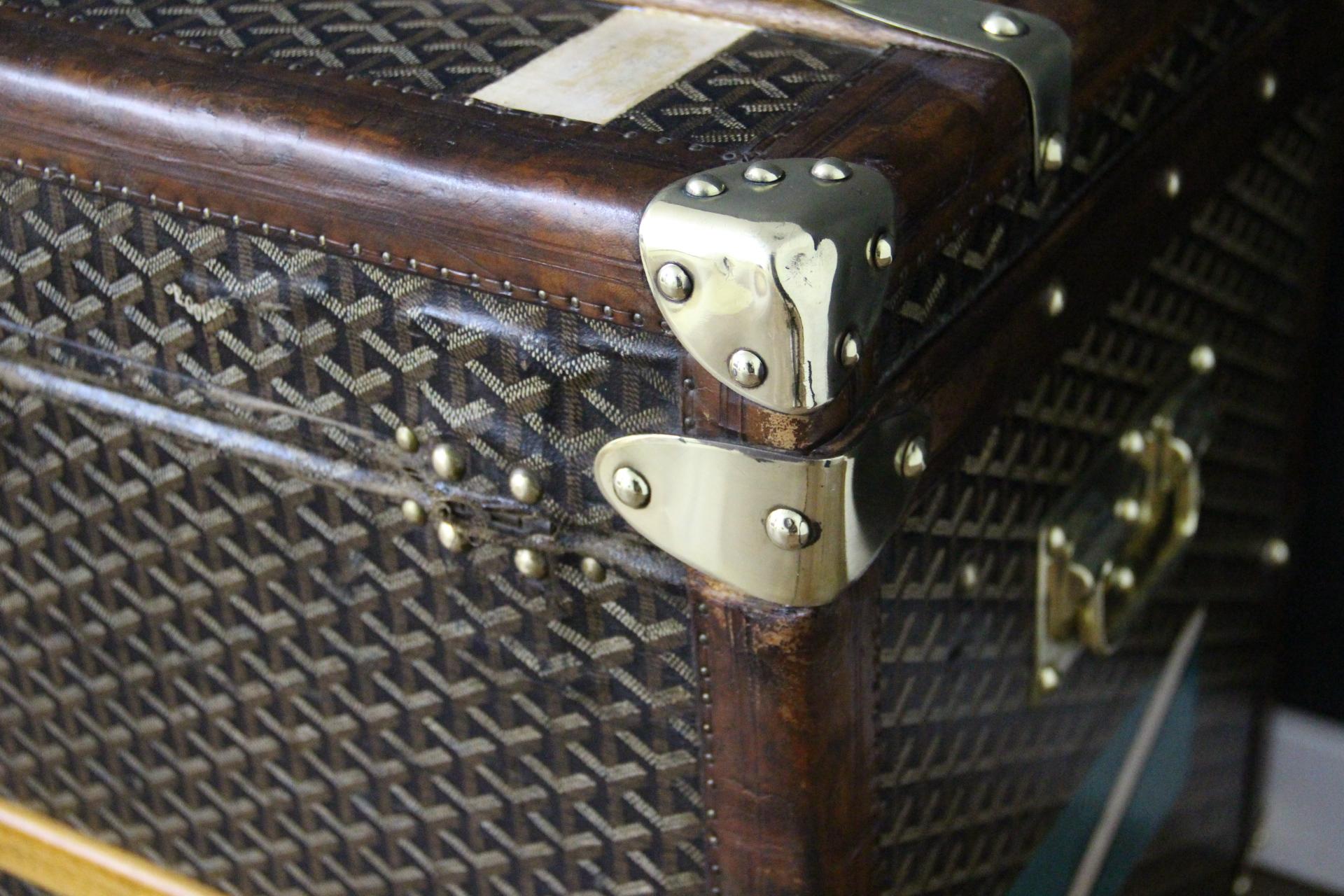 1920s Goyard Hat Trunk, Goyard Trunk, Goyard Steamer Trunk, Goyard Trunk For Sale 4