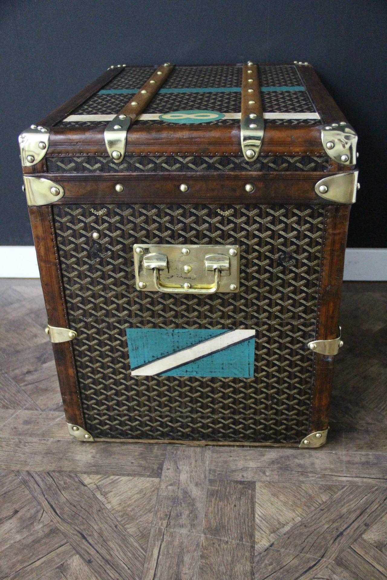 1920s Goyard Hat Trunk, Goyard Trunk, Goyard Steamer Trunk, Goyard Trunk For Sale 5