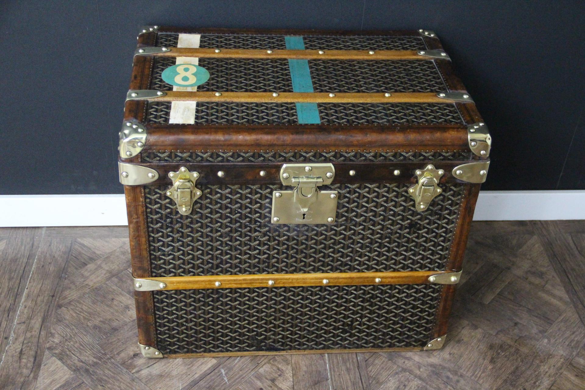 1920s Goyard Hat Trunk, Goyard Trunk, Goyard Steamer Trunk, Goyard Trunk For Sale 7